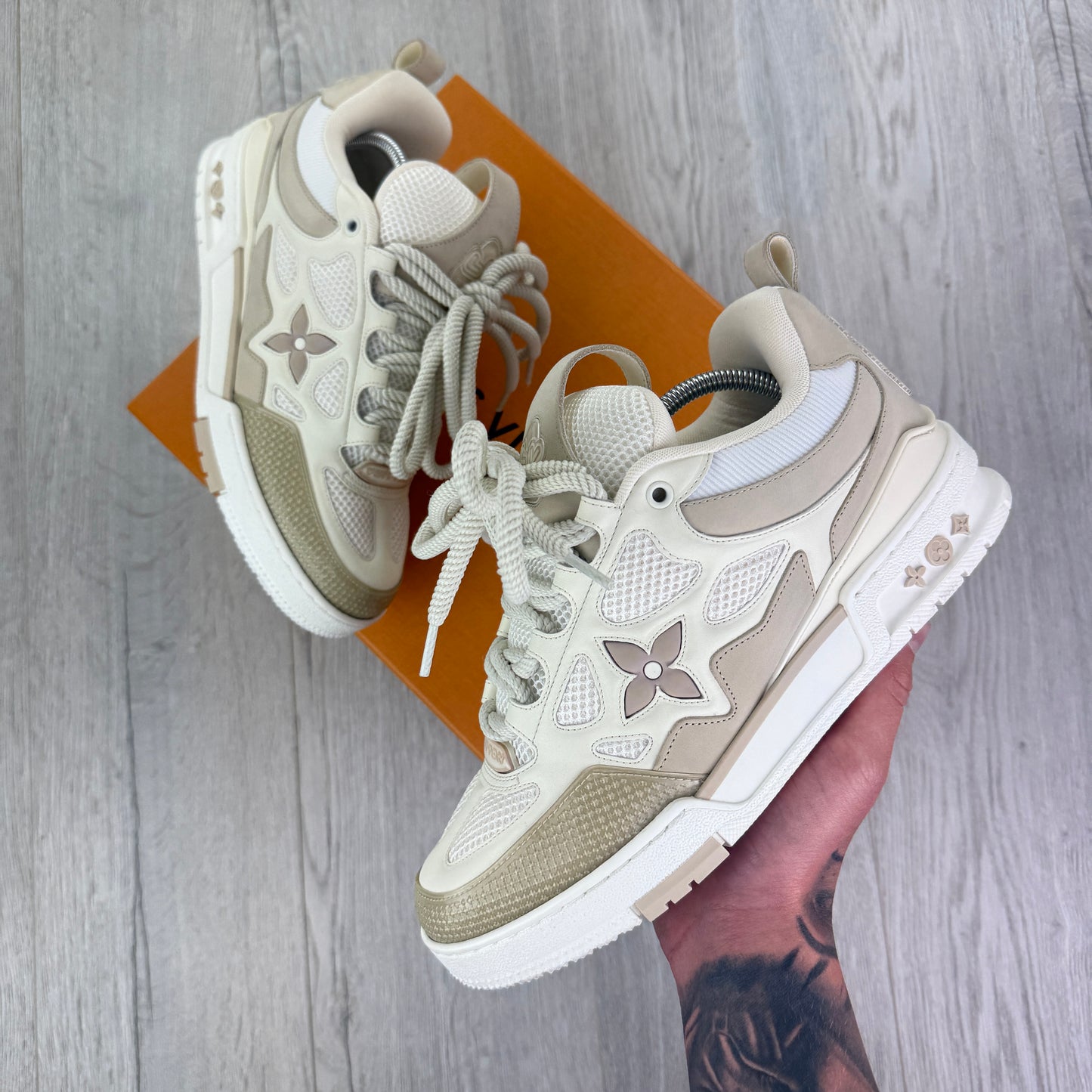 Louis Vuitton Men’s Beige Skate Trainers - Uk 7 (Fit 8)