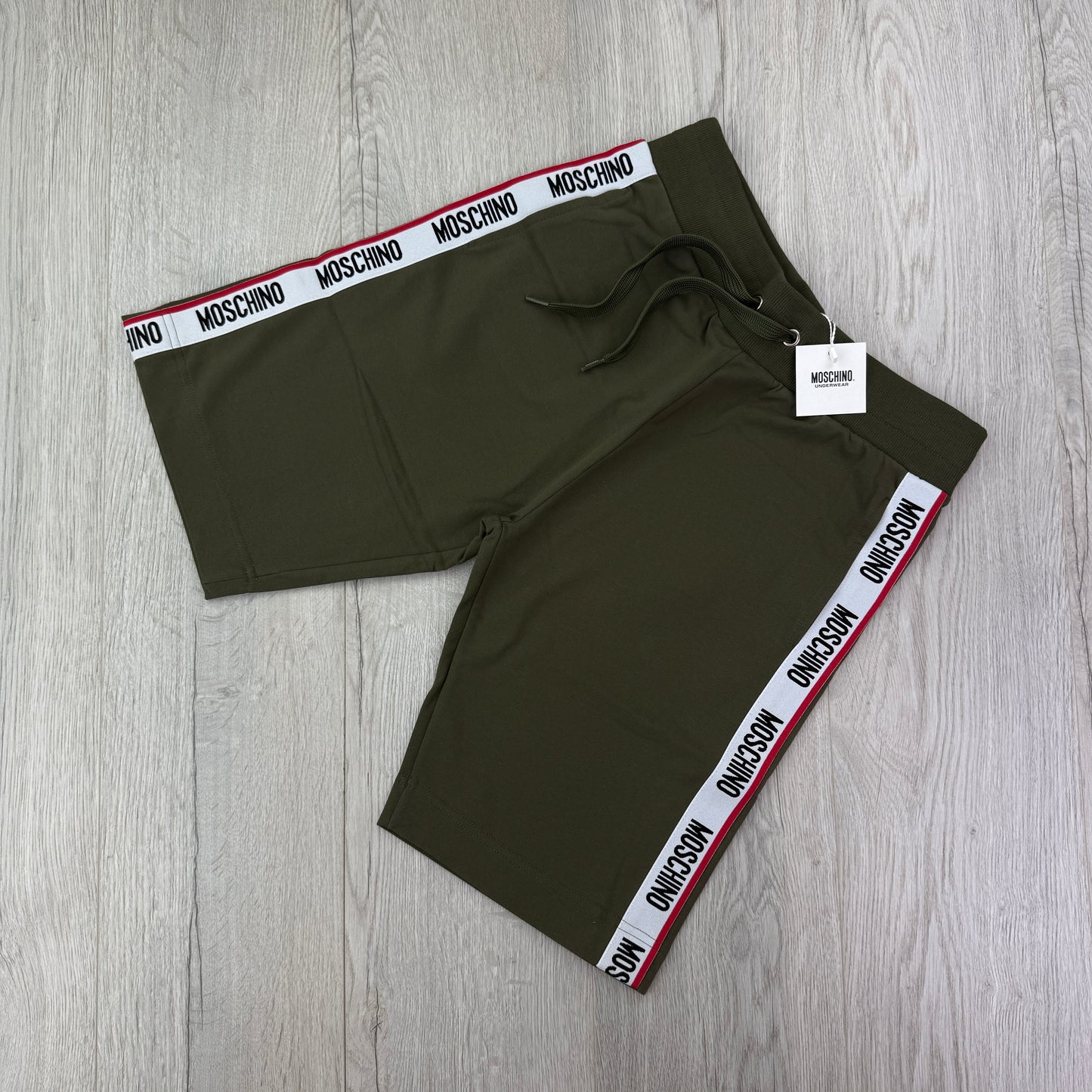 Moschino Men’s Khaki Green T-shirt & Short Set