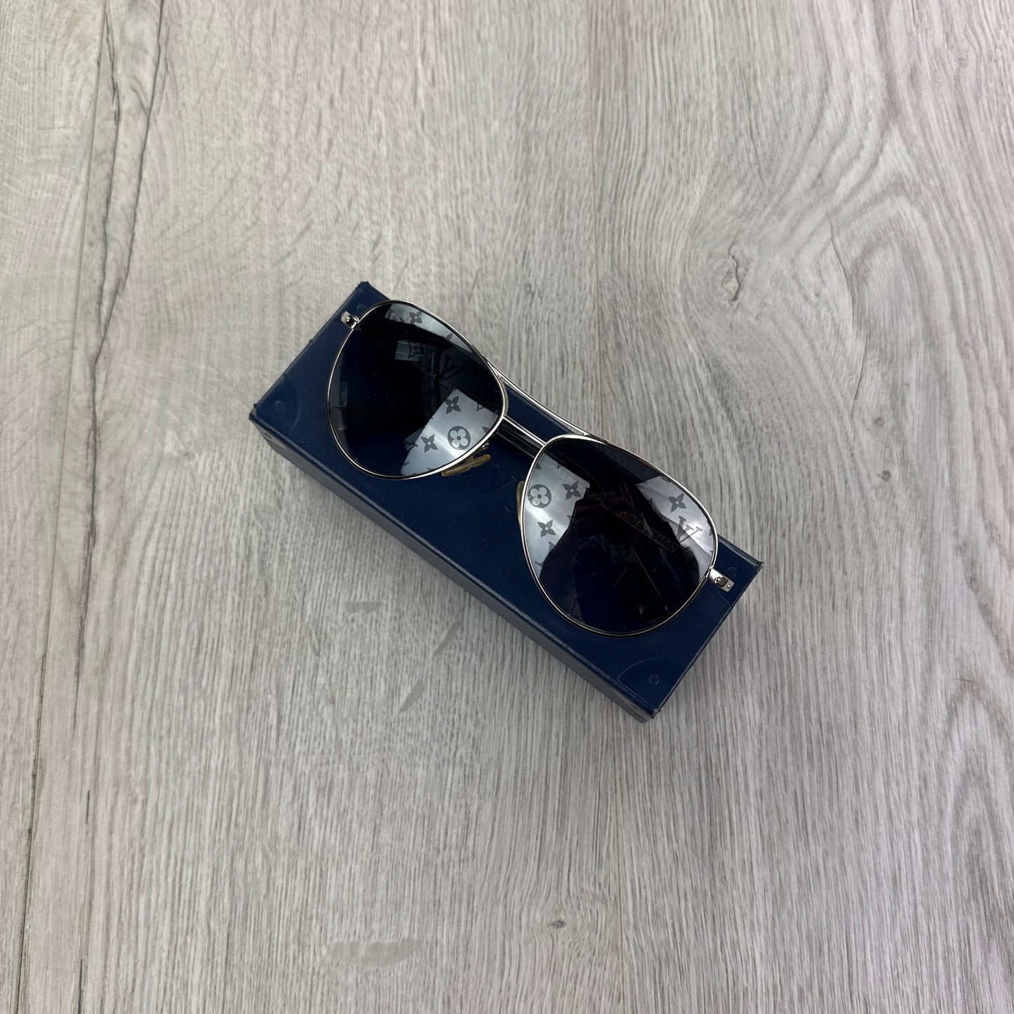 Louis Vuitton Men’s Aviator Silver Monogram Sunglasses