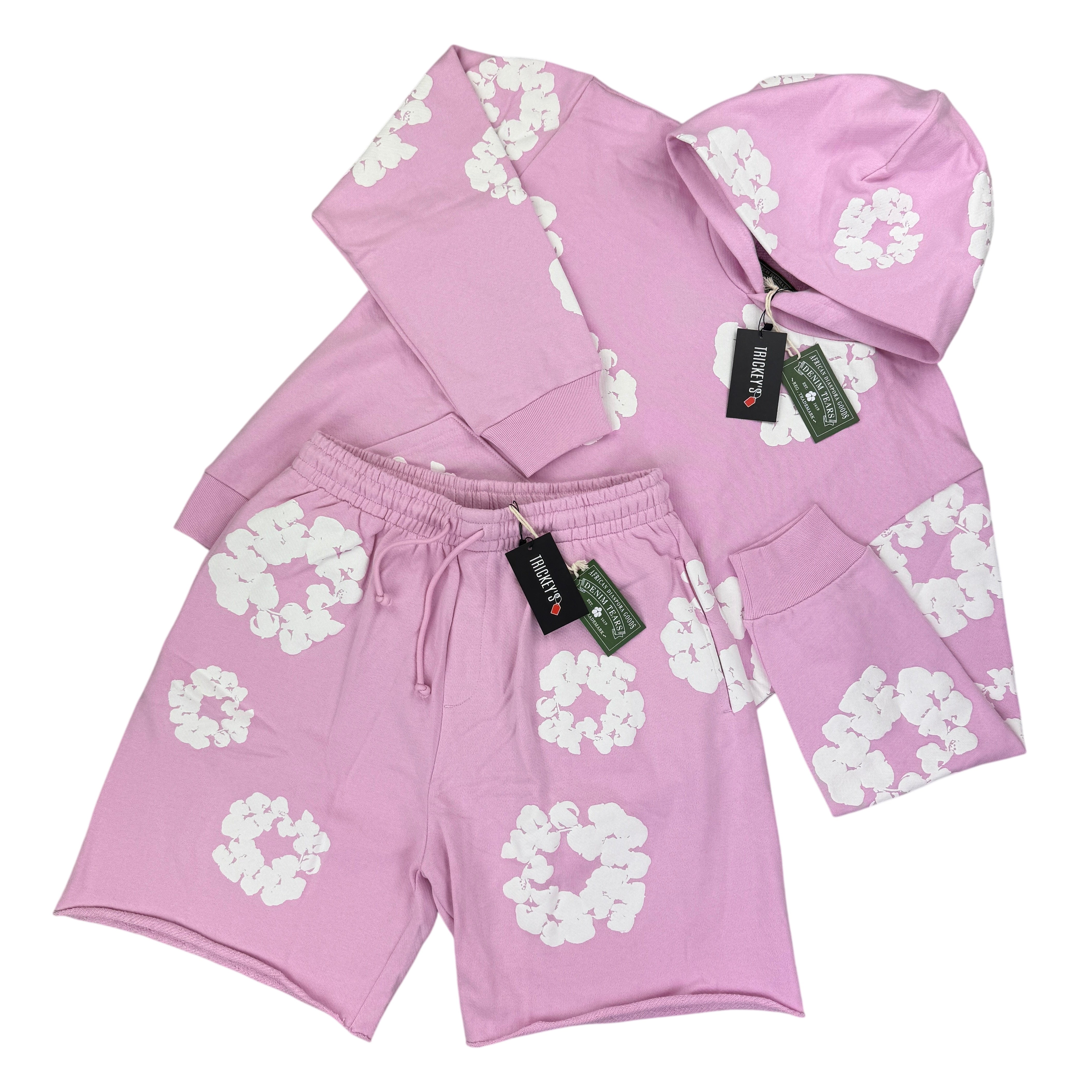 Denim Tears Men's Pink Shorts & Hoodie Set – Trickey.store