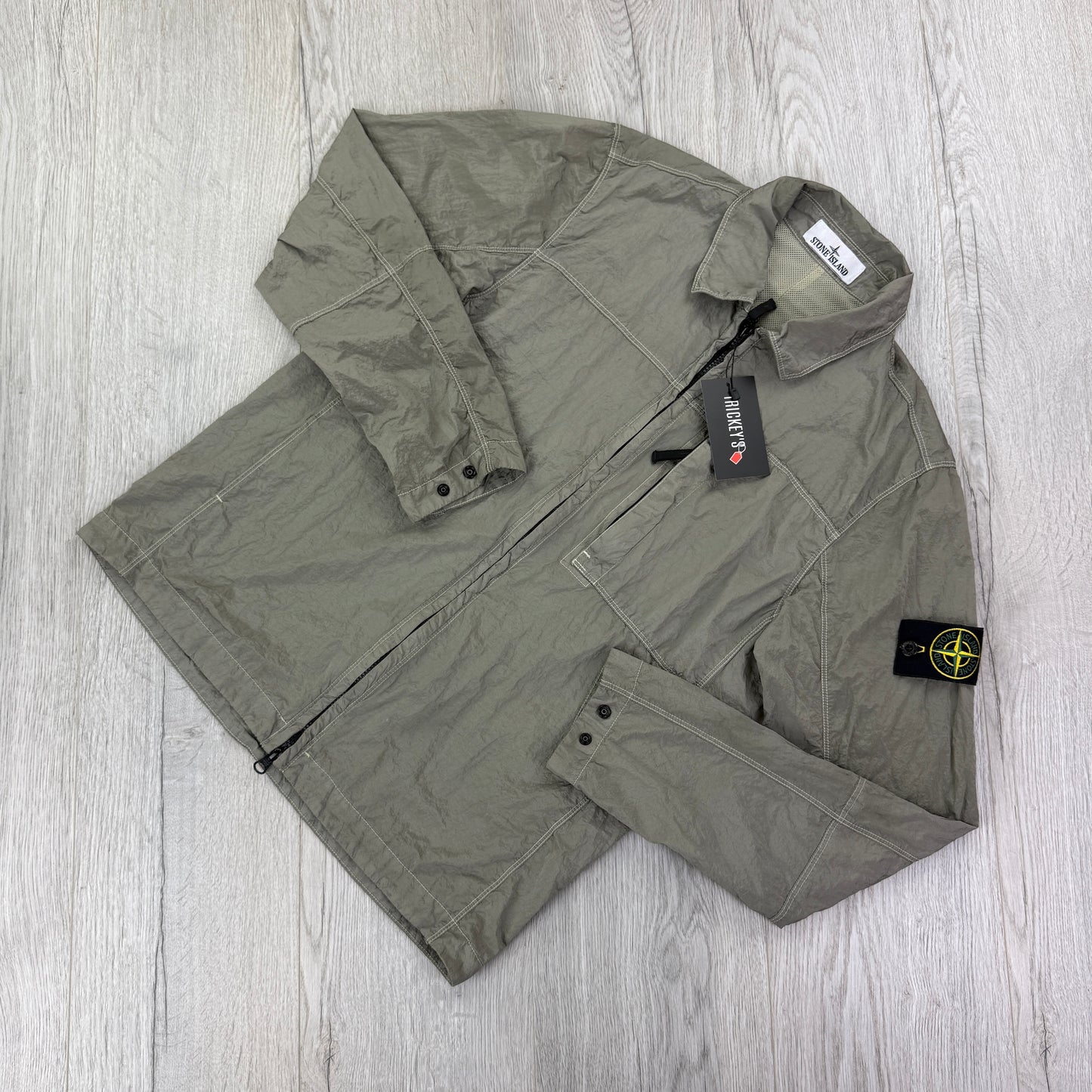 Stone Island Men’s Metal Nylon Zip-up Overshirt - Small