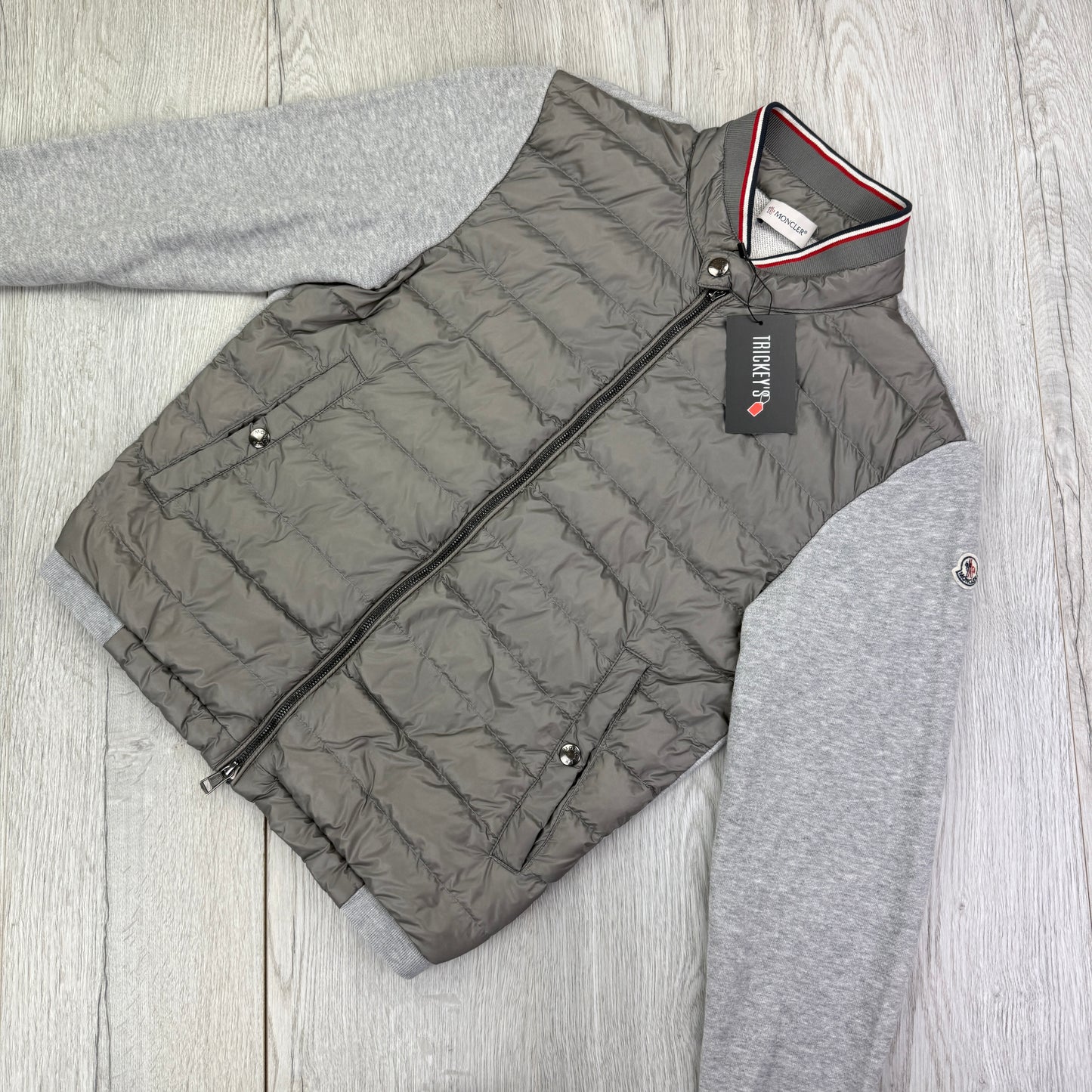 Moncler Men’s Maglia Grey Zip-up Padded Cardigan - Medium Slim (Fit XS)