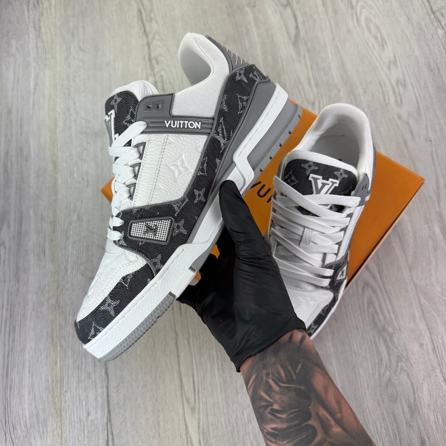 Louis Vuitton Men’s Grey White Sneakers - Uk 9 (Fit 10)