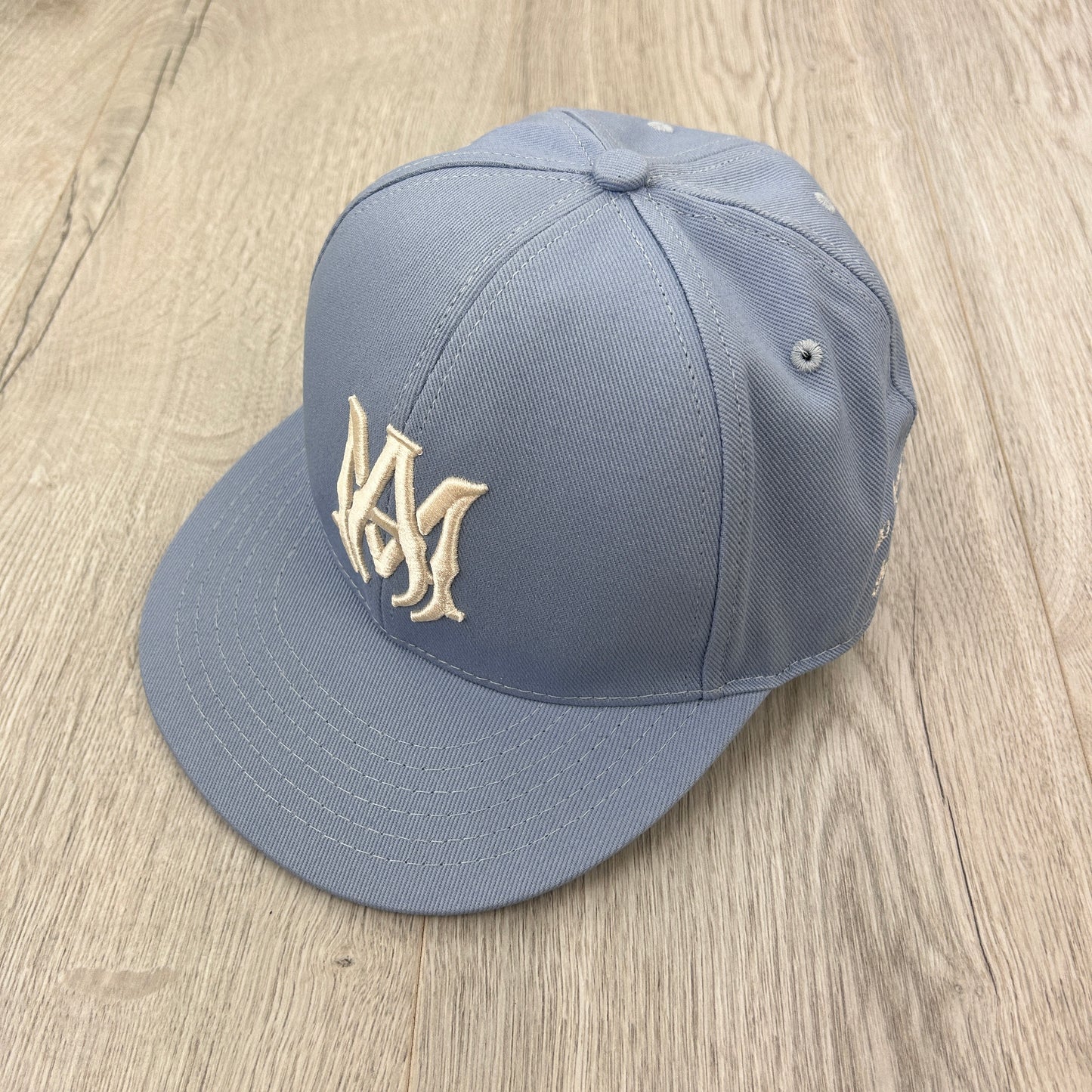 Amiri Men’s MA Logo Fitted Blue Flat Cap