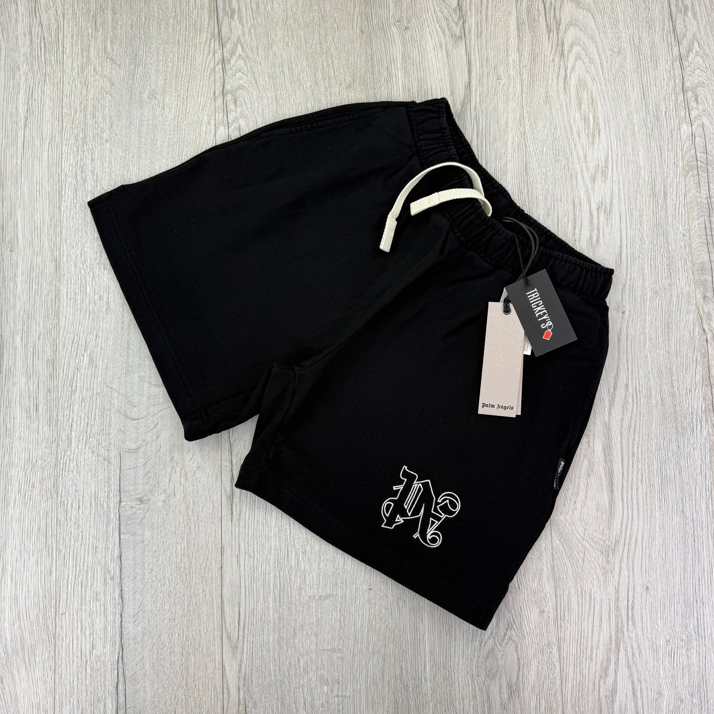 Palm Angels Men’s Black PA Logo Jersey Shorts