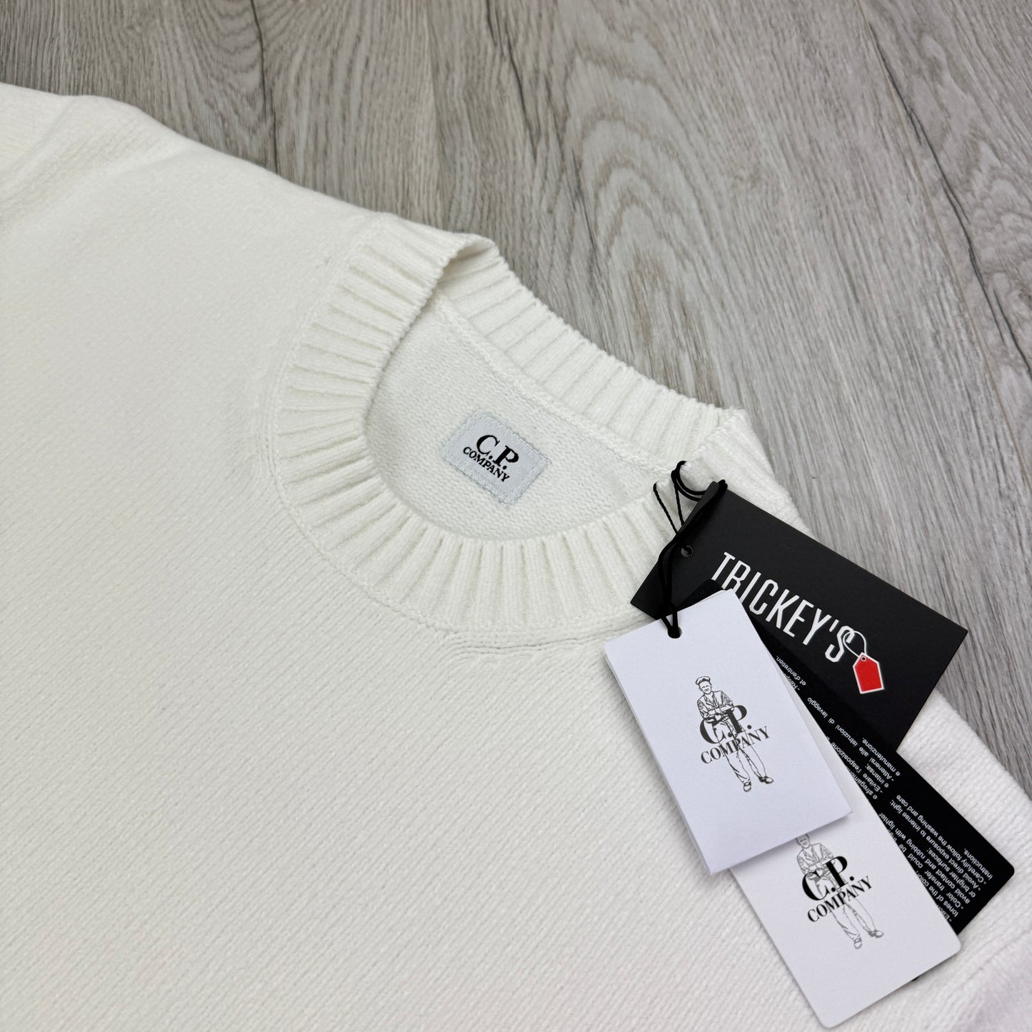 Cp Company Men’s White Knitwear Crewneck Jumper