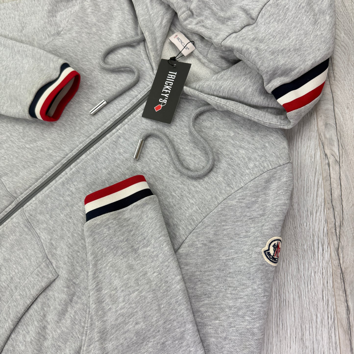 Moncler Men’s Maglia Zip-up Grey Hoodie - Medium