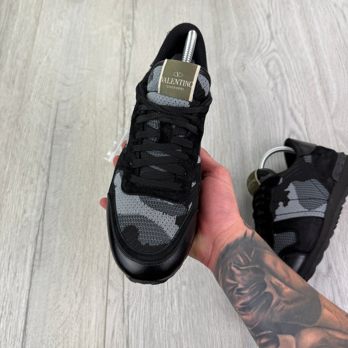 Valentino Men’s Black Camo Mesh Rockrunner