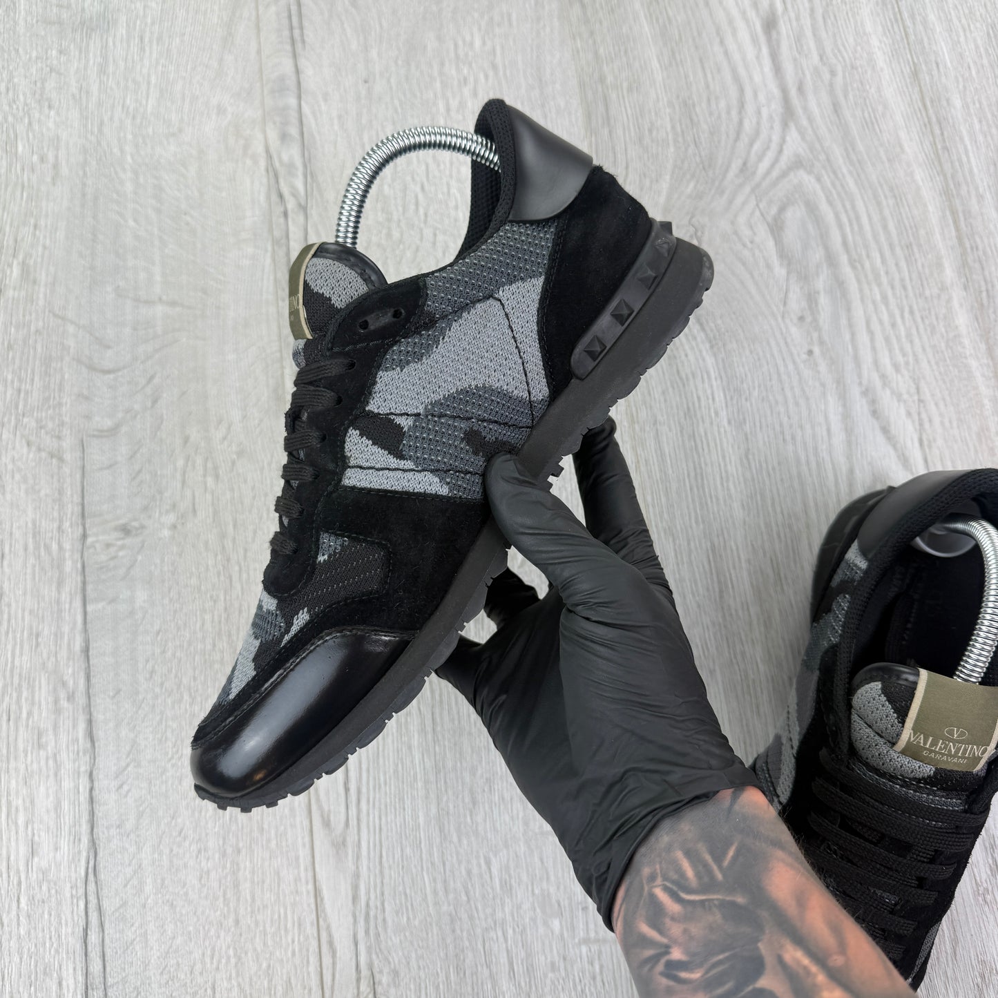 Valentino Men’s Black Camo Mesh Rockrunner