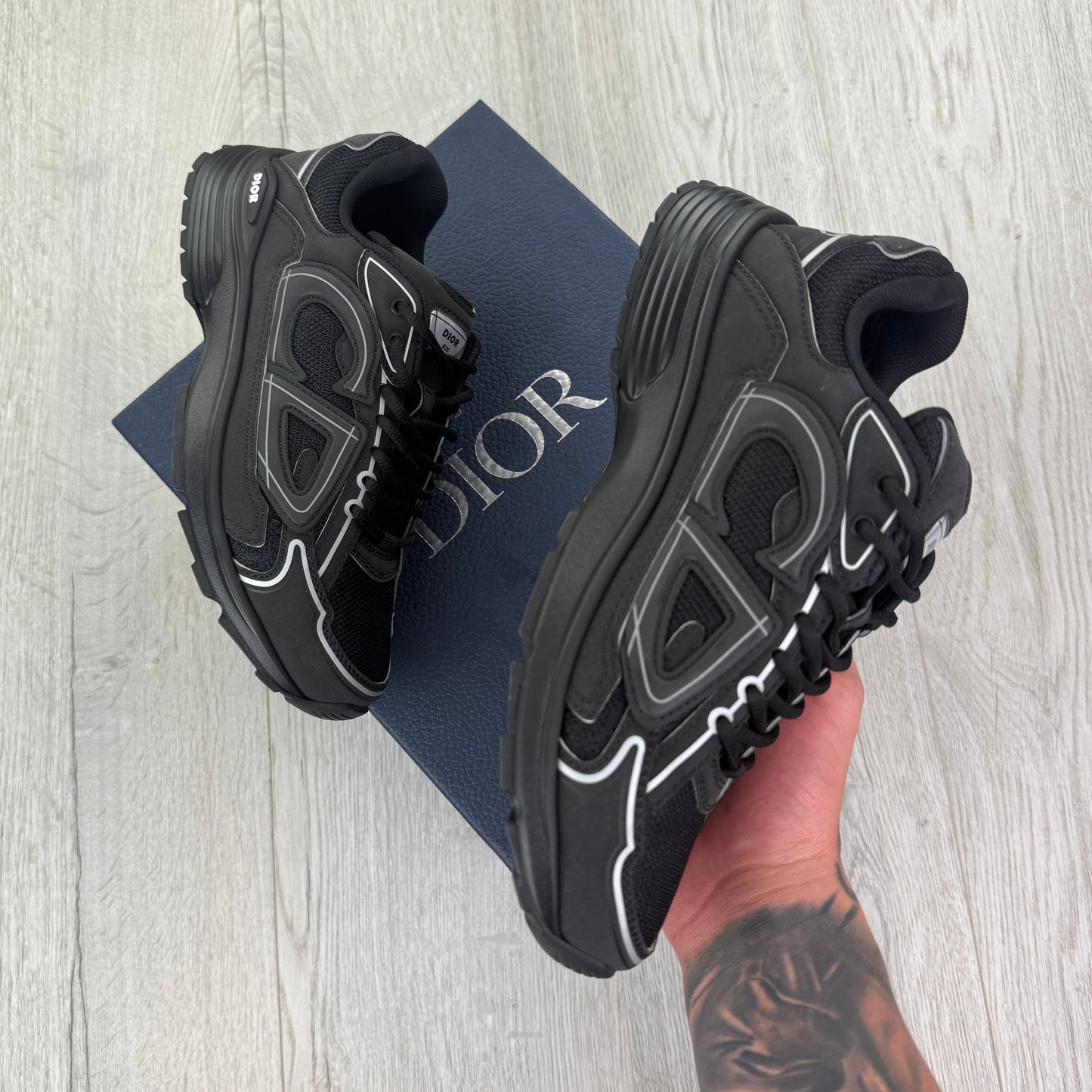 Dior B30 Men’s Triple Black Trainers - 39.5 (Fit Uk 6)