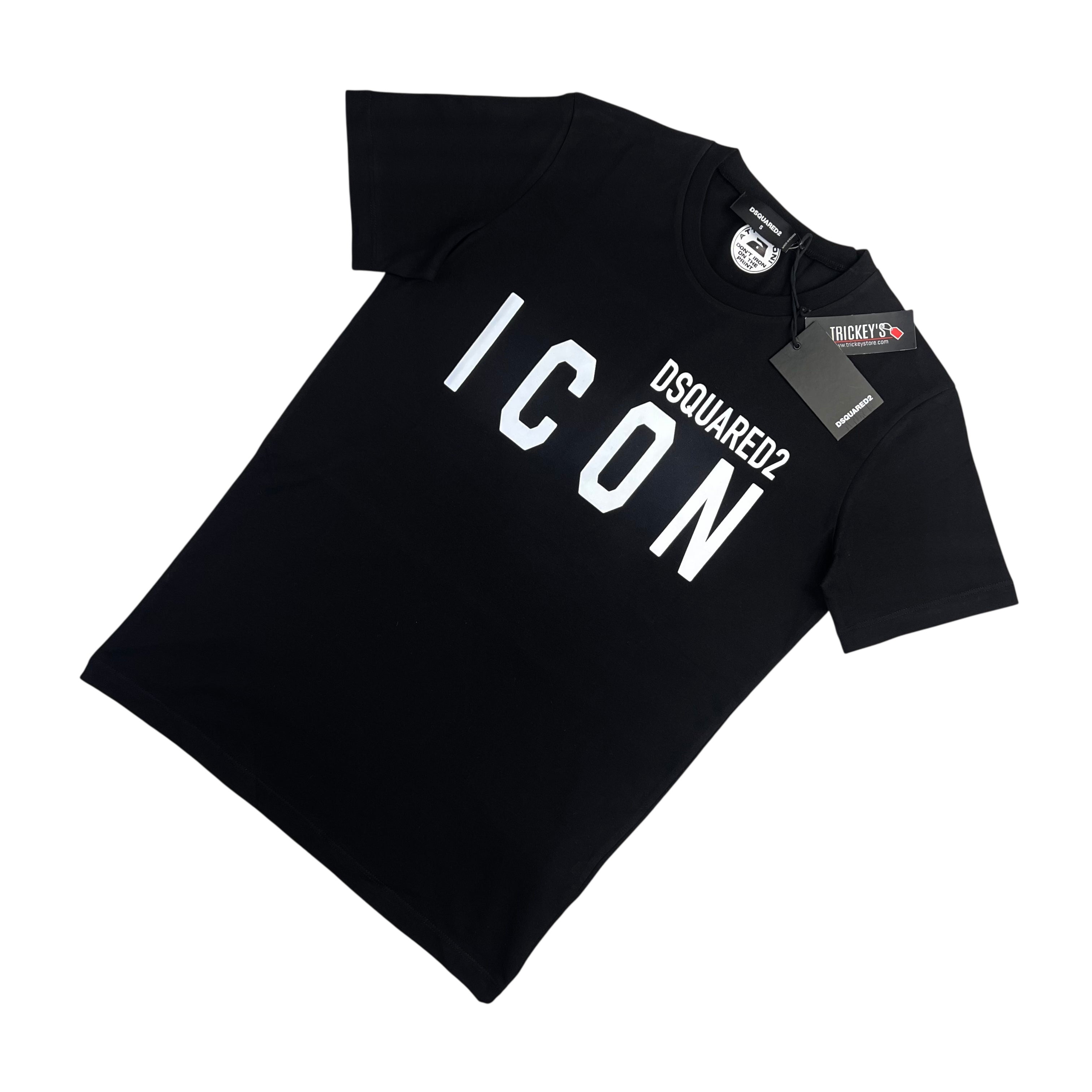 Dsquared2 Men's 'ICON' Black T-shirt – Trickey.store