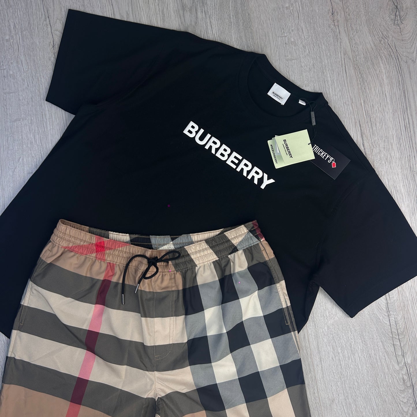 Burberry Men’s Black T-shirt & Shorts Set