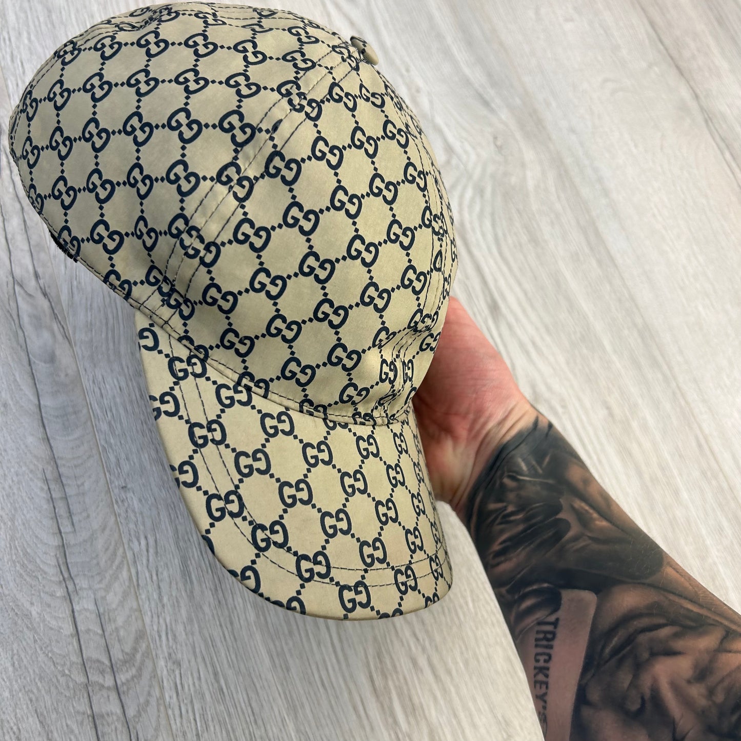 Gucci Men’s Beige Nylon GG Baseball Cap