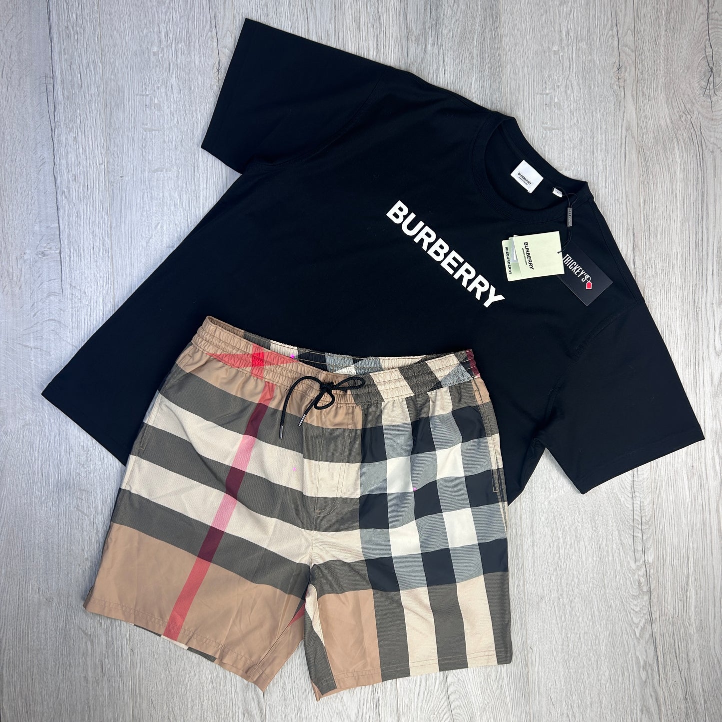 Burberry Men’s Black T-shirt & Shorts Set