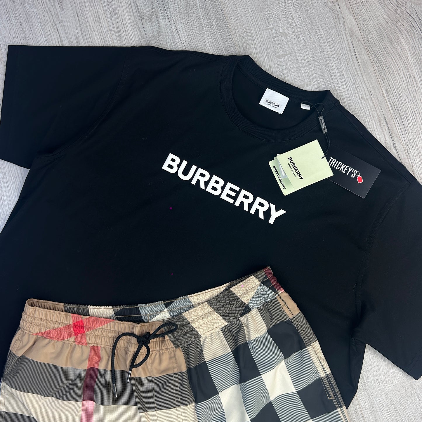 Burberry Men’s Black T-shirt & Shorts Set
