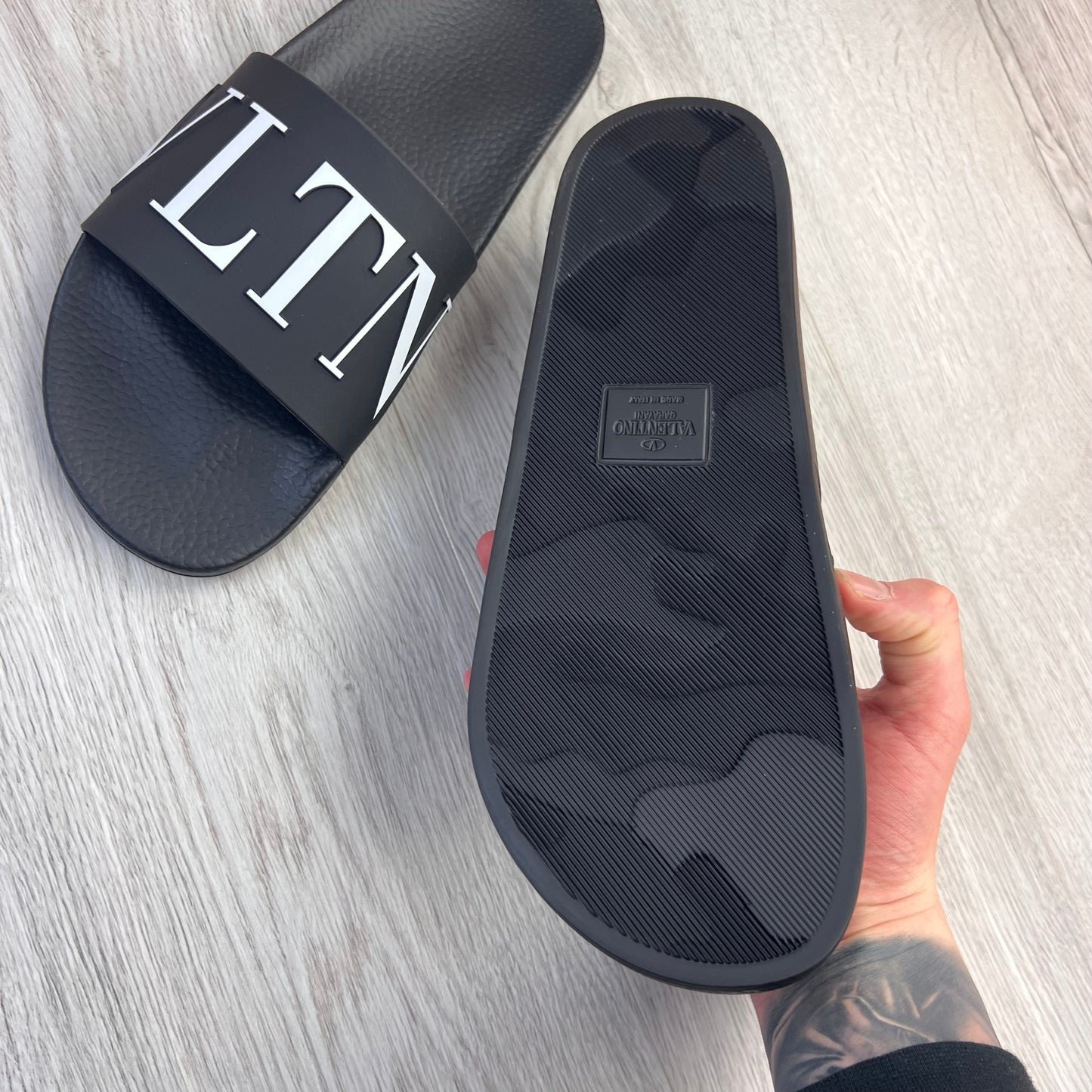 Valentino Men’s Black Rubber Sliders