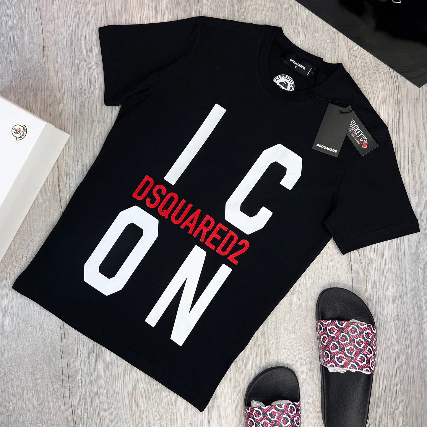Dsquared2 Men’s Black ‘ICON’ Logo T-shirt