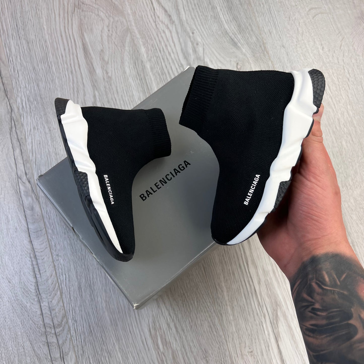 Balenciaga Kids Black Speed Sock Runners - 25/26