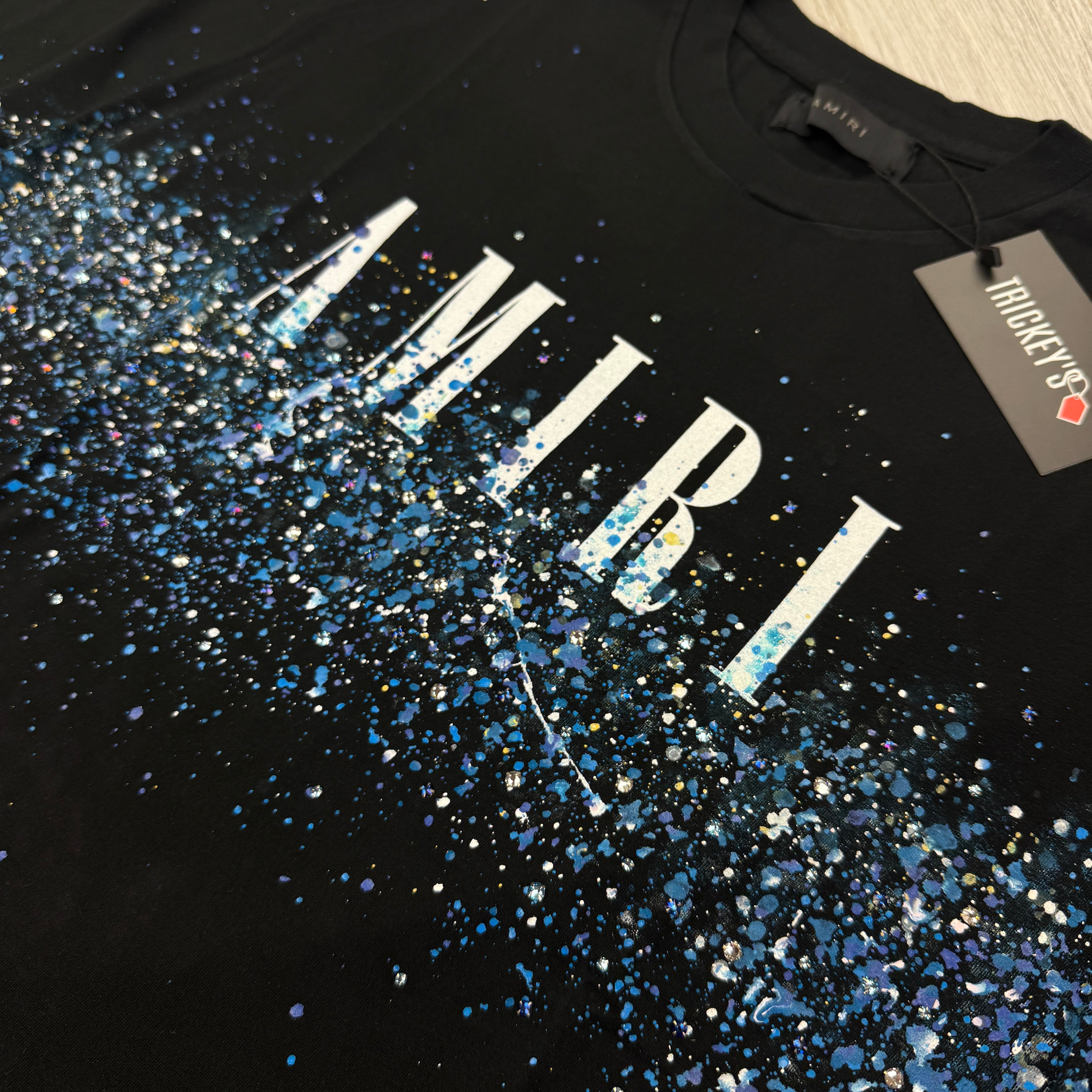 Amiri Men’s Black Crystal Core Logo Painter T-shirt