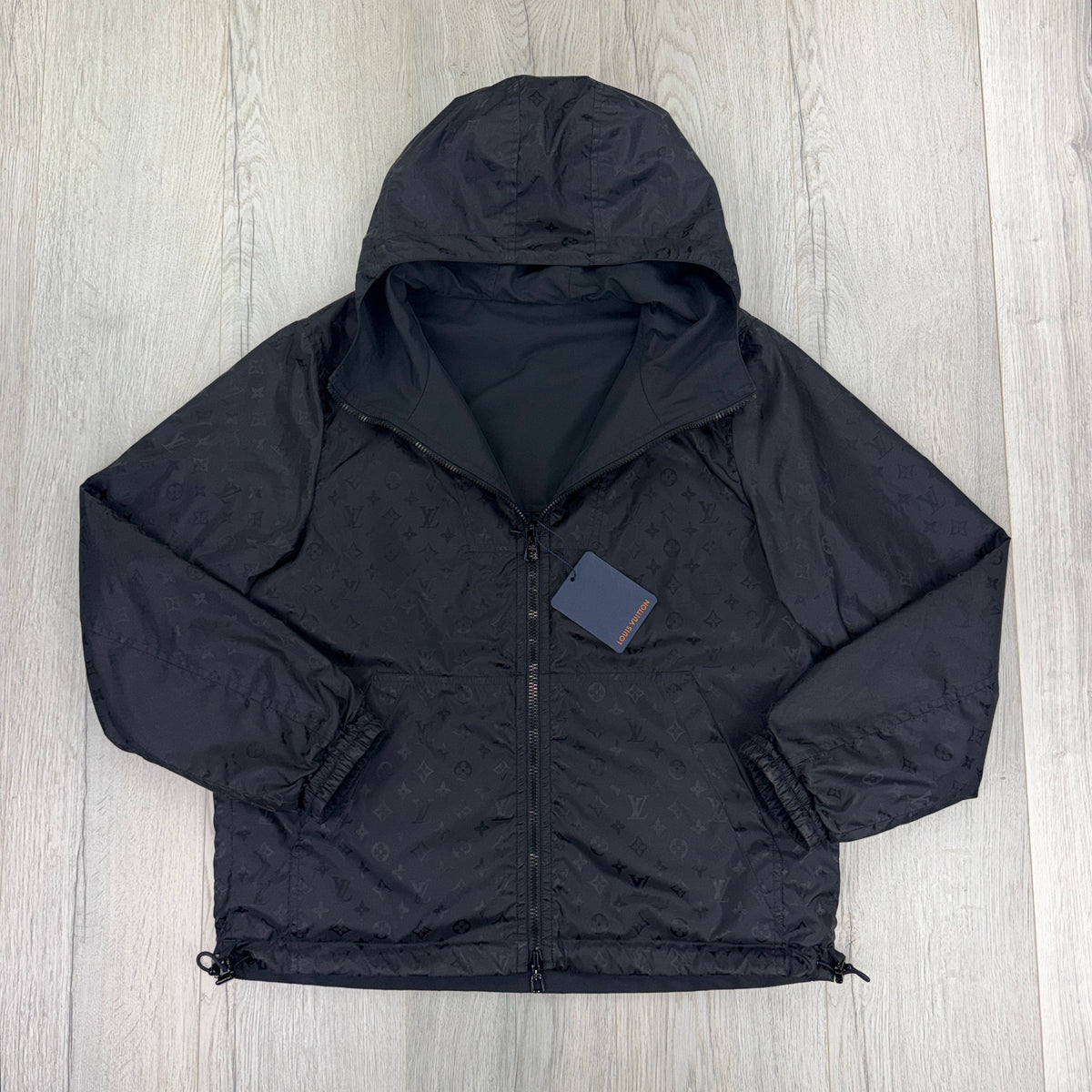 Louis Vuitton Men’s Monogram Reversible Black Windbreaker Jacket - Size 50