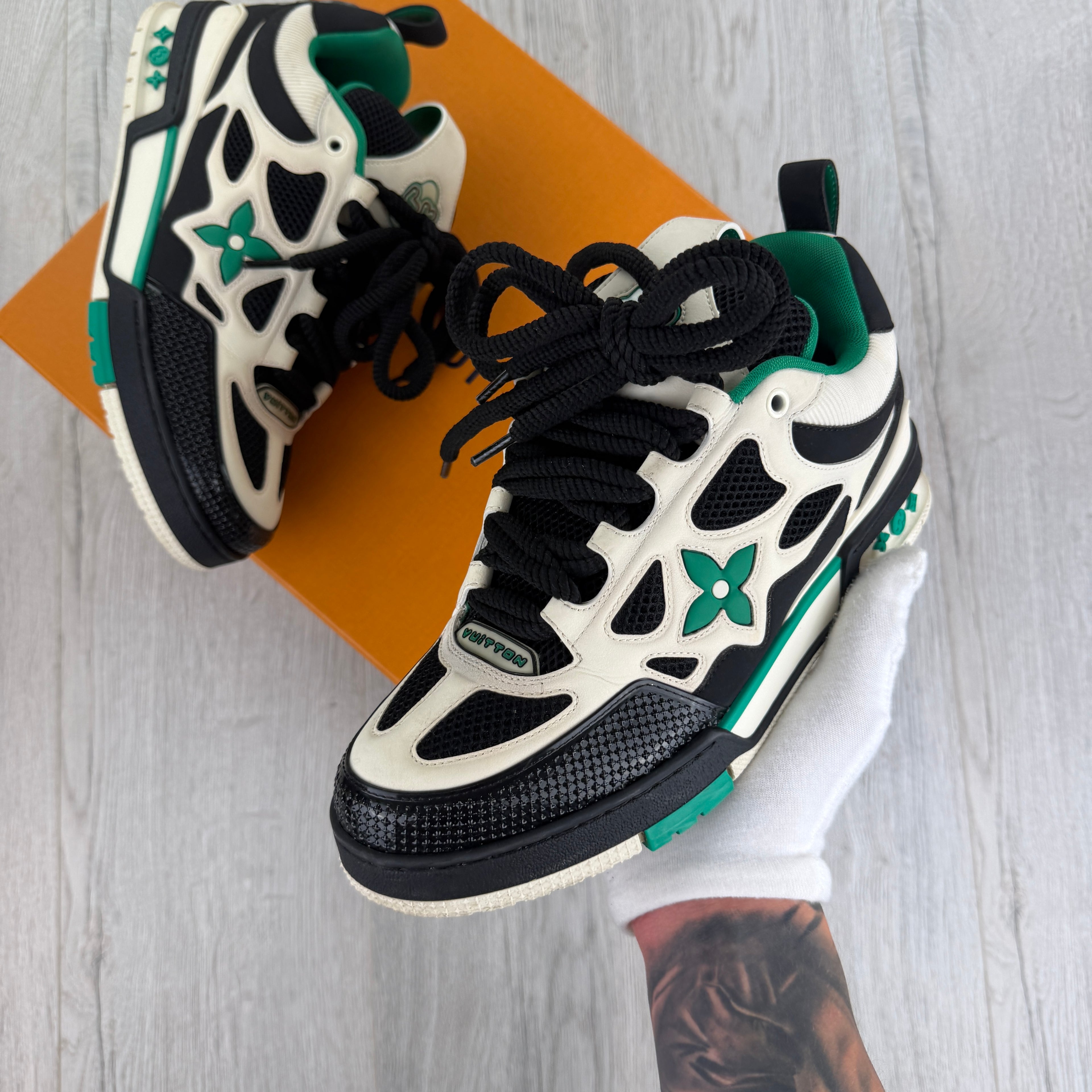 Louis Vuitton Men’s Black & Green Skate Trainers - Uk 7 (Fit Uk 8)