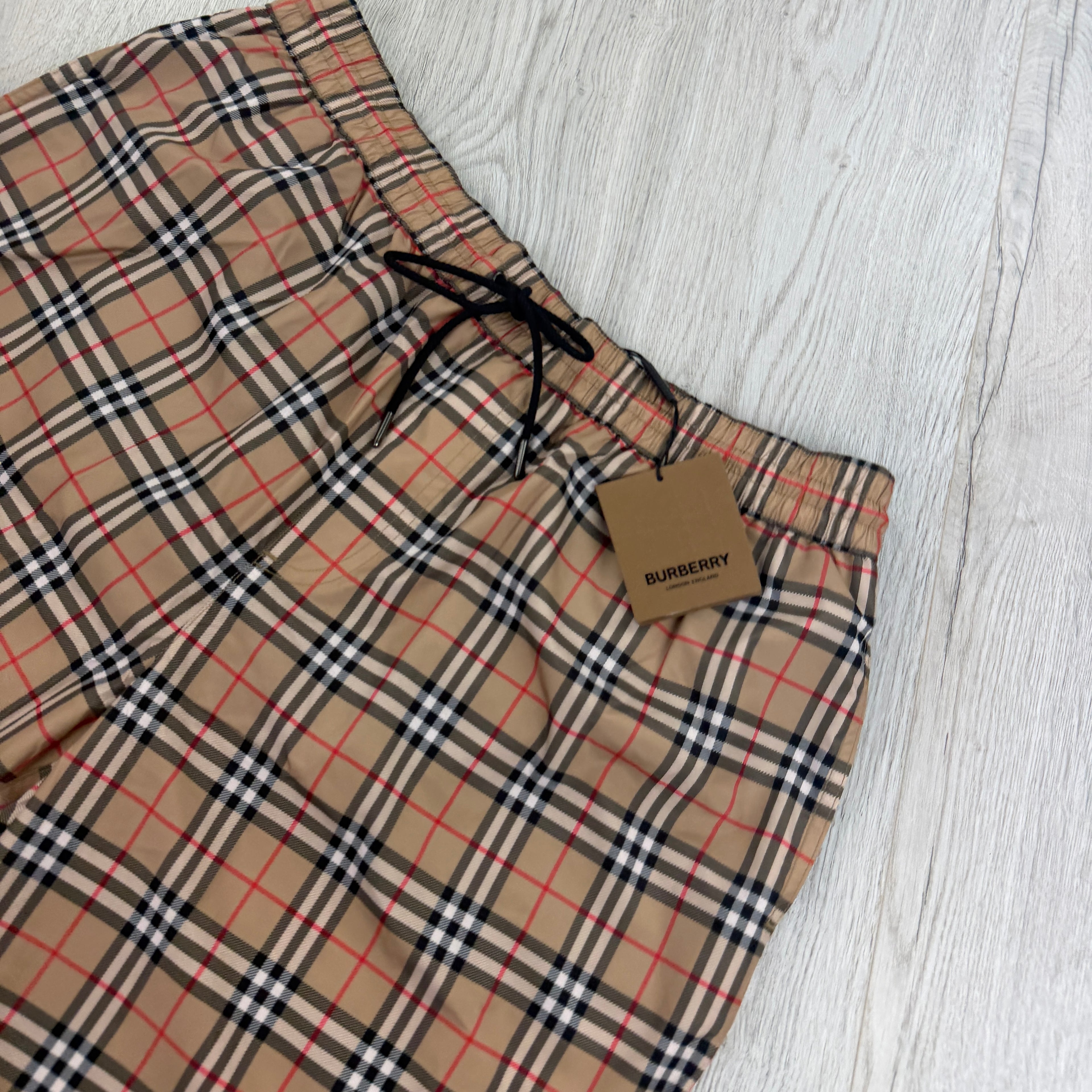 Burberry Men’s Check Drawcord Swim Shorts