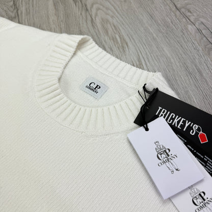 Cp Company Men’s White Knitwear Crewneck Jumper