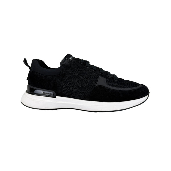 Chanel Men’s Black Low Suede Runners - Uk 7