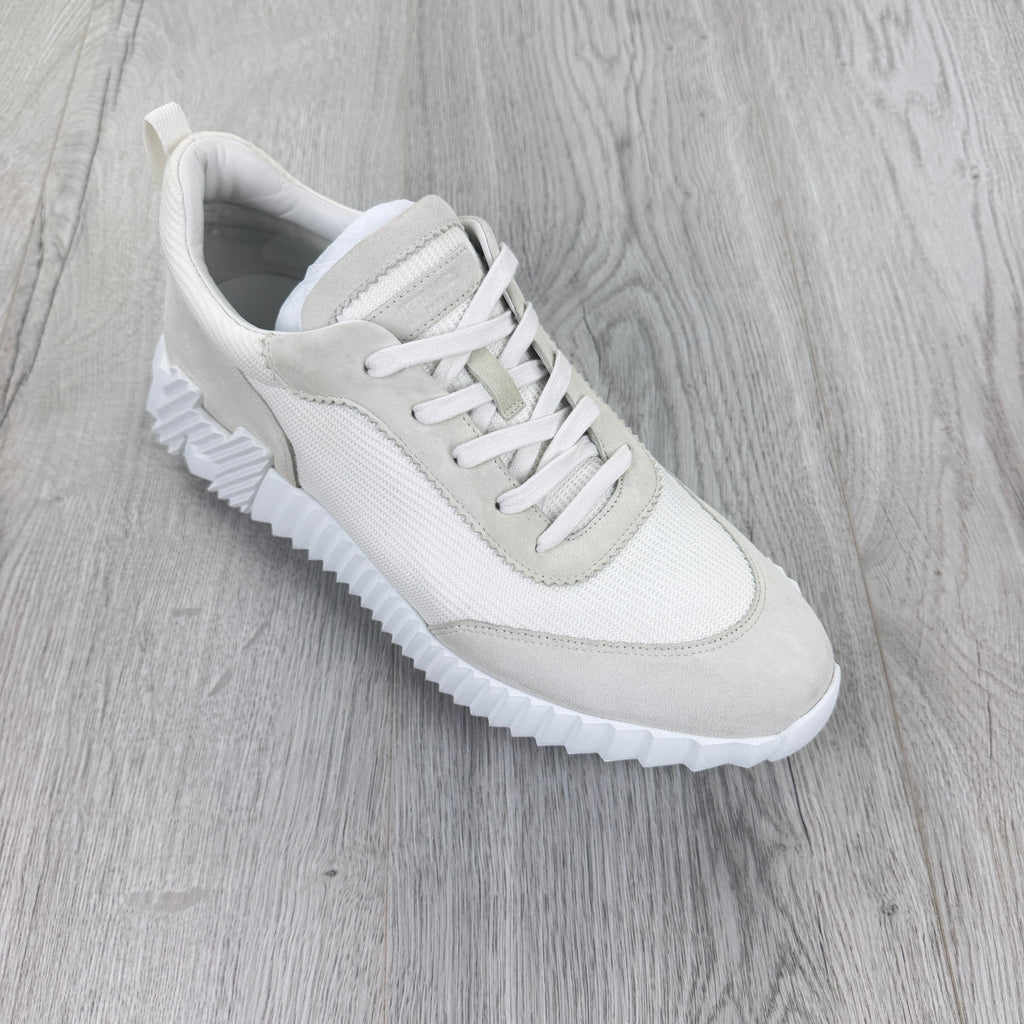 Hermes Men’s All White Bouncing Sneakers - 44 (Fit Uk 10)