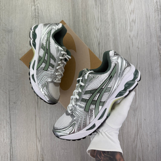 ASICS Men’s Gel-Kayano White / Slate Grey / Green Trainers