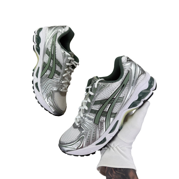 ASICS Men’s Gel-Kayano White / Slate Grey / Green Trainers