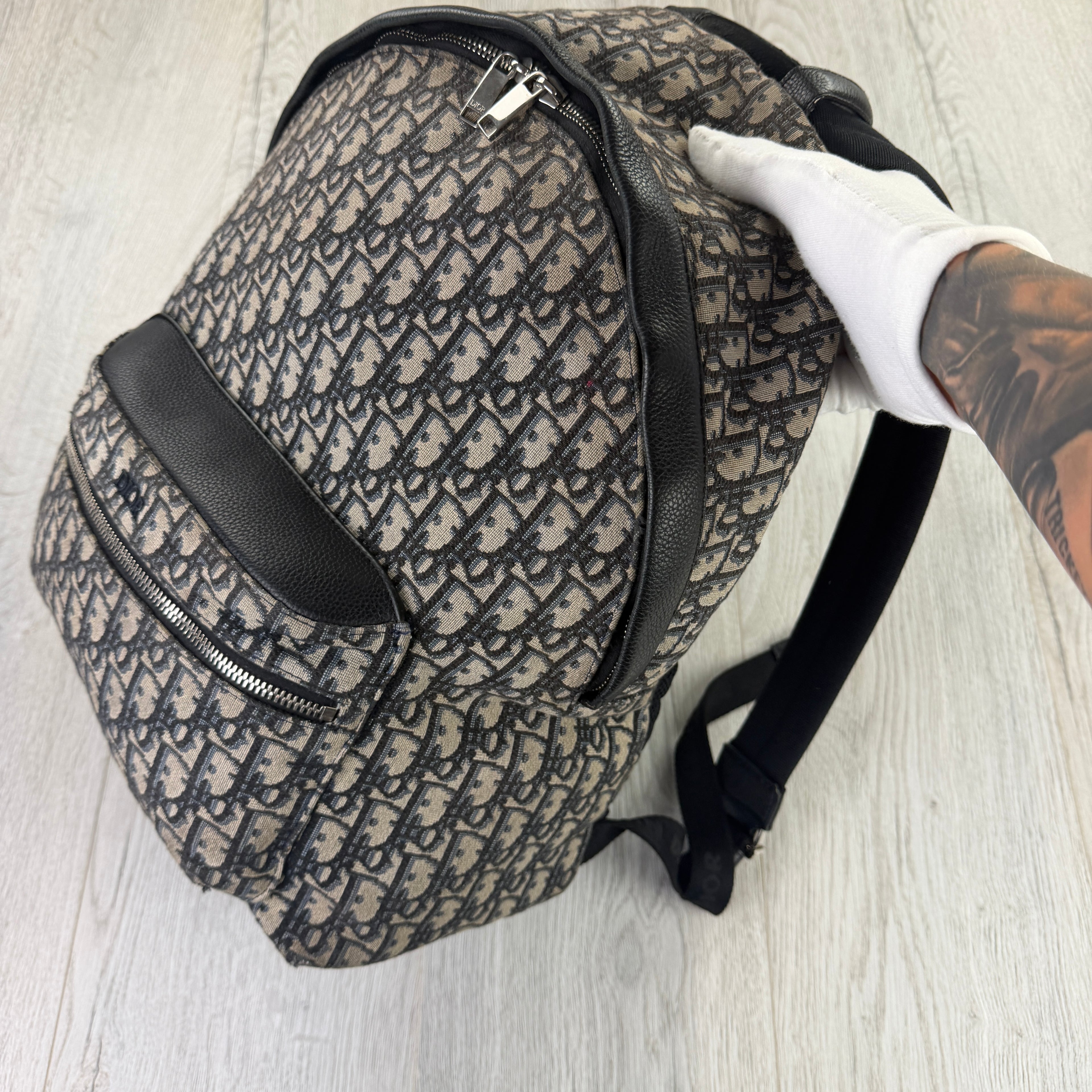 Christian Dior Beige and Black Oblique Jacquard Men’s Backpack