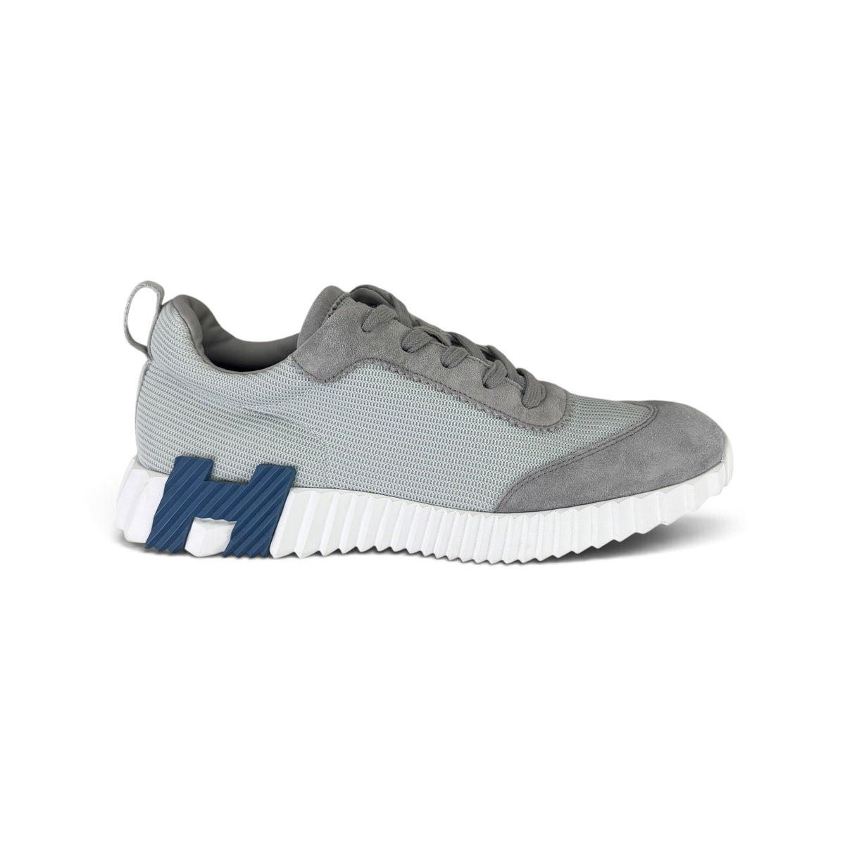 Hermes Men’s Grey Suede Bouncing Sneakers - Uk 7.5