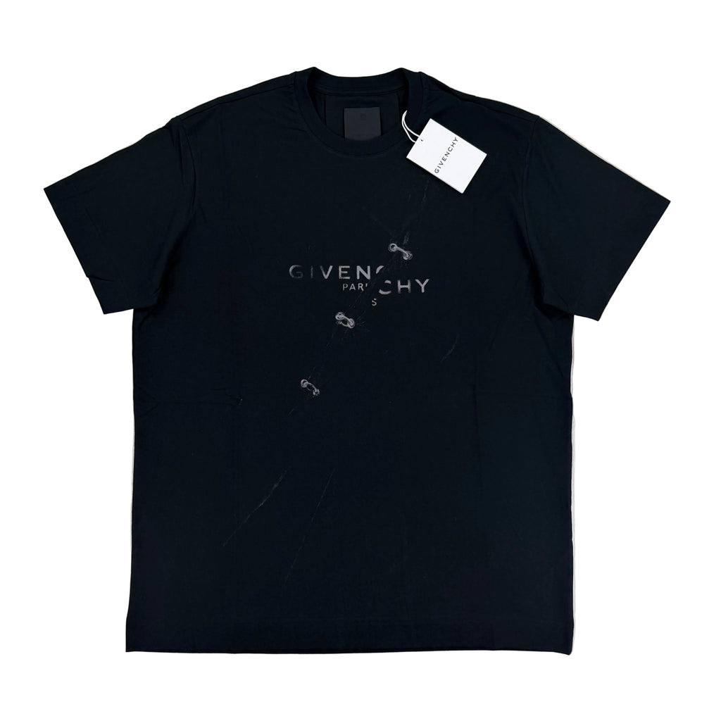 Givenchy Men’s Black Trap Effect T-shirt - Oversized