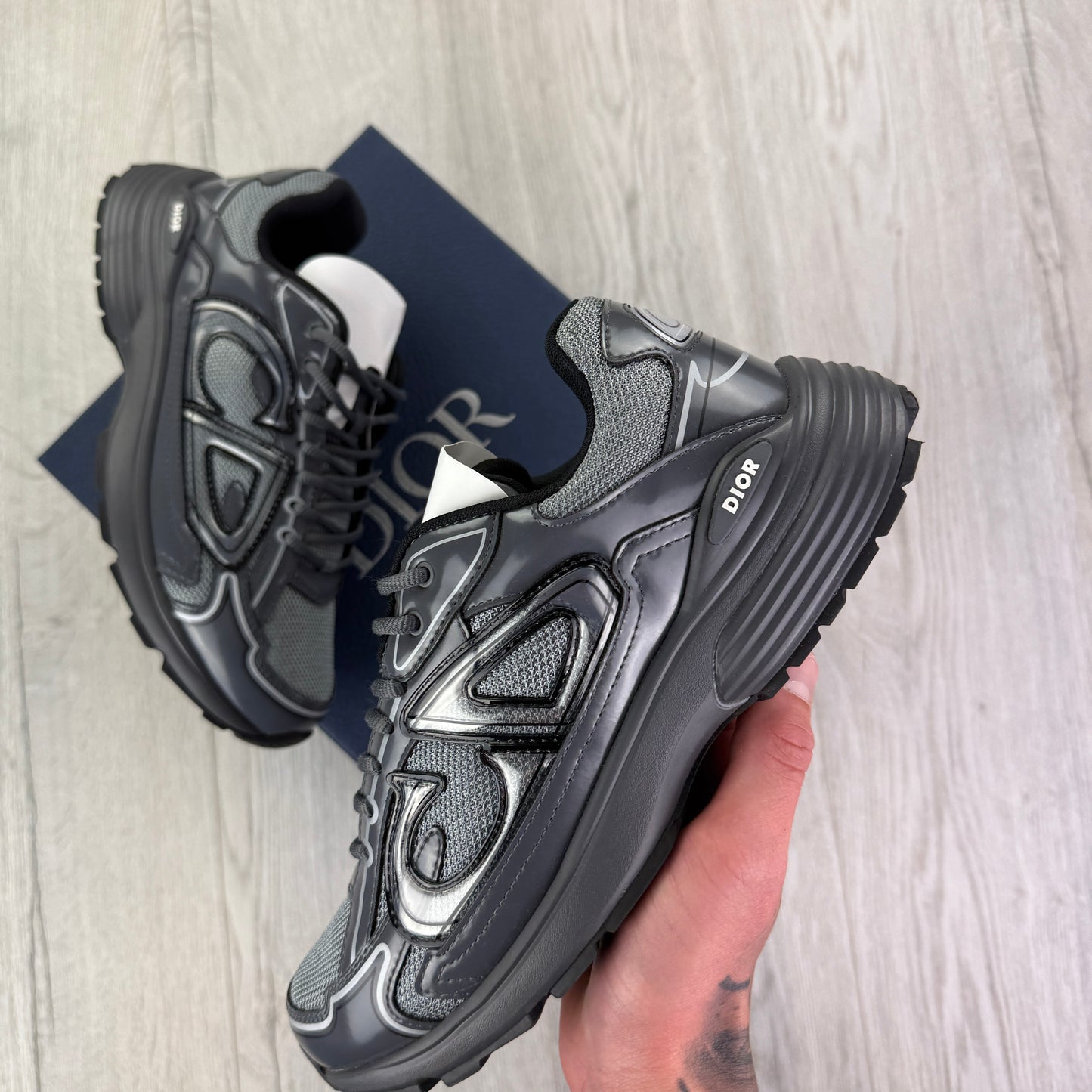 Dior B30 Men’s Grey Countdown Trainers - Uk 7