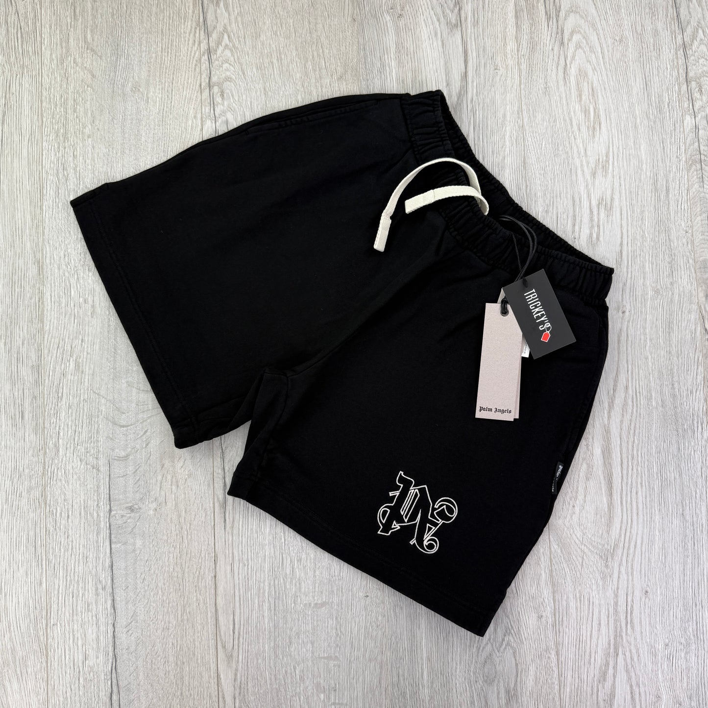 Palm Angels Men’s Black PA Logo Jersey Shorts