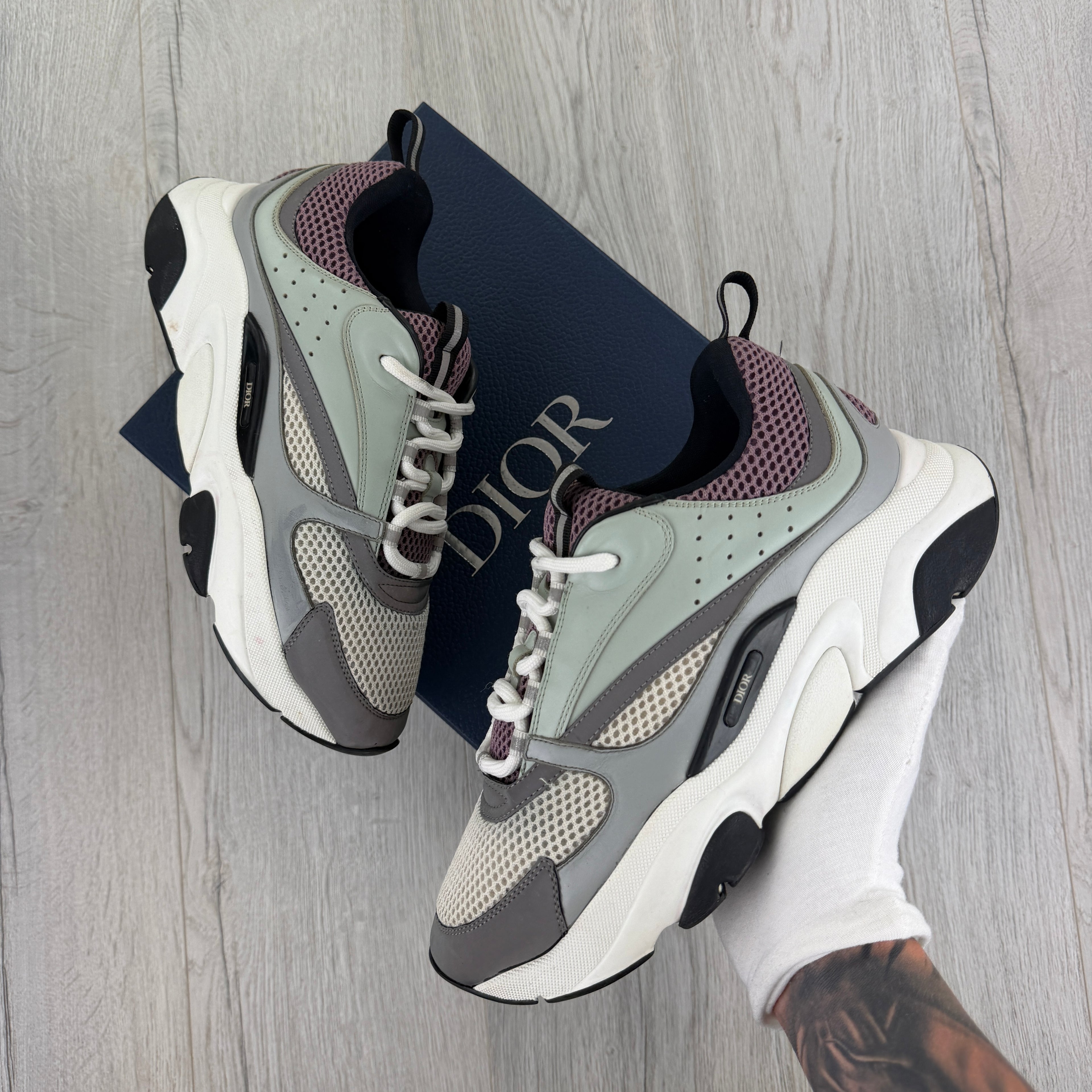 Dior B22 Men’s Lavender & Grey Trainers - 42.5 (Fit Uk 7.5/8)