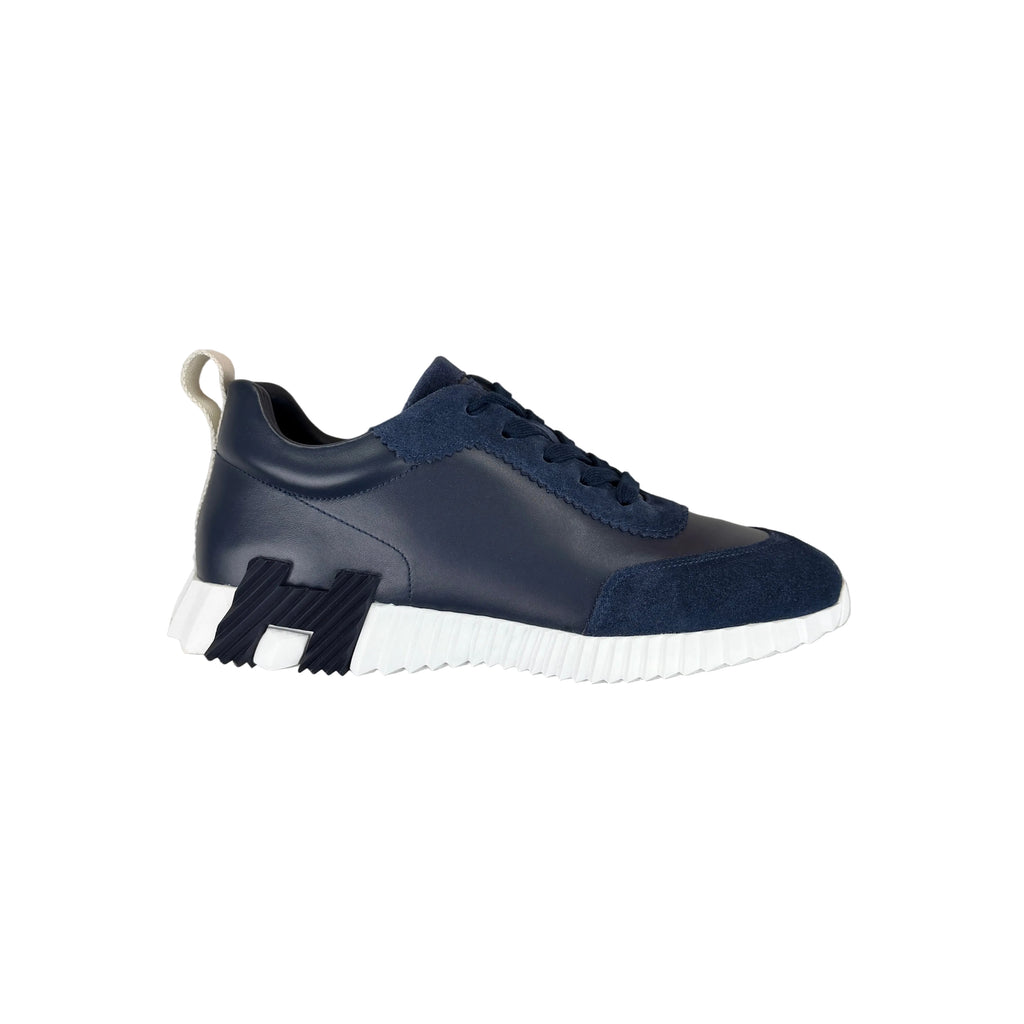 Hermes Men’s Navy Leather Bouncing Sneakers - 42 (Fit Uk 8)