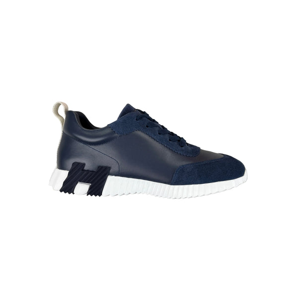 Hermes Men’s Navy Leather Bouncing Sneakers - 42 (Fit Uk 8)