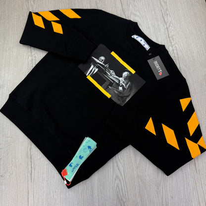 Off White Men’s Black Jumper & Shorts Set - Small