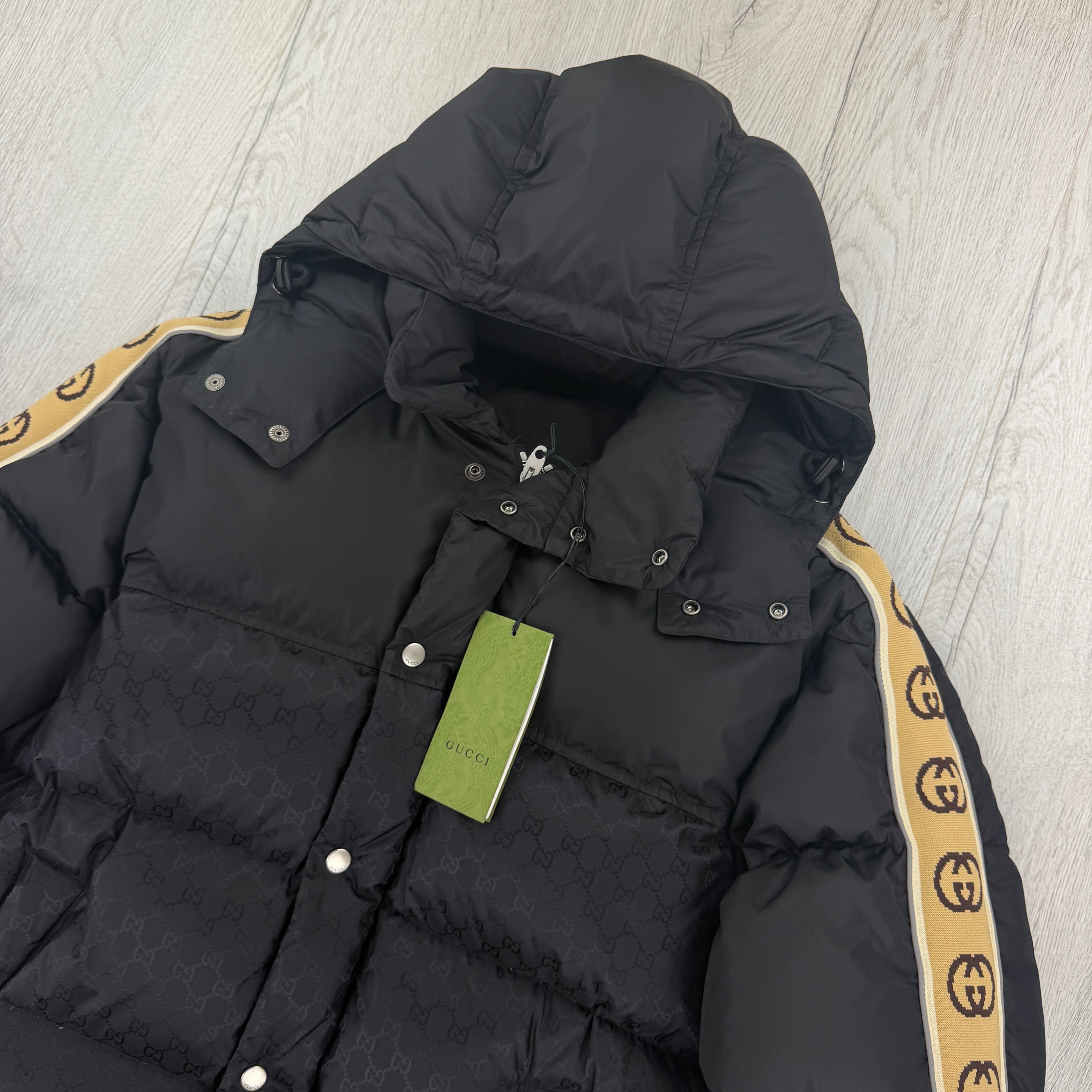 Gucci Men’s GG Jacquard Nylon Padded Down Jacket - Size 48 (M/L)