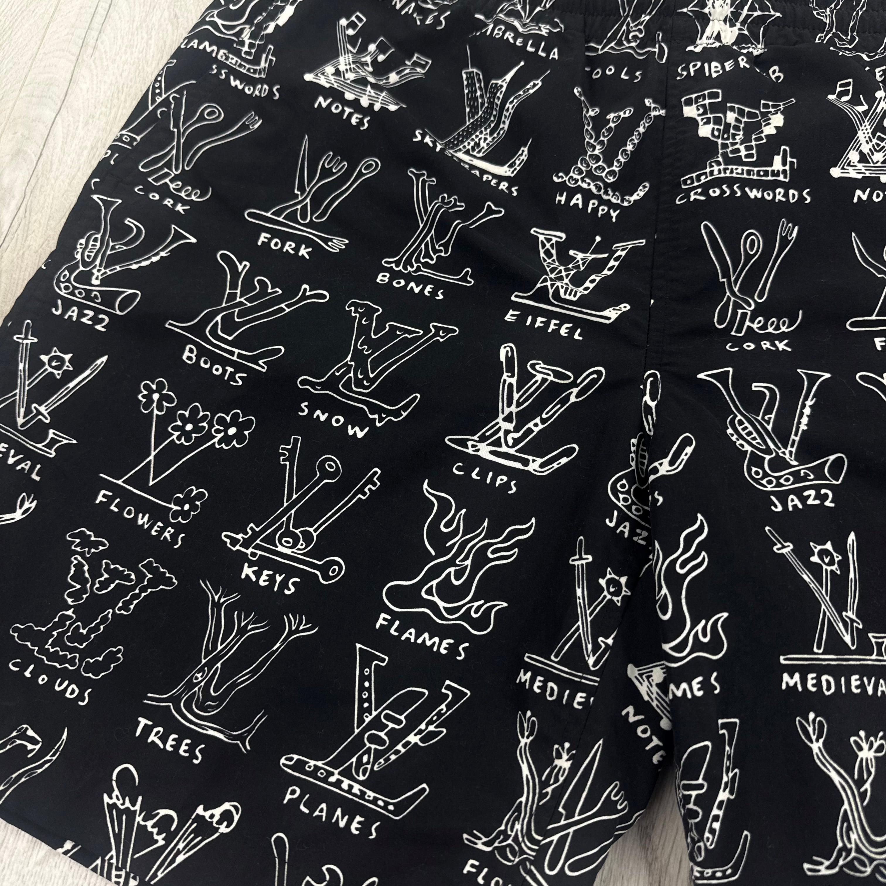 Louis Vuitton Black Cartoon Swim Shorts - Small