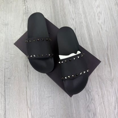 Valentino Men’s Black RockStud Sliders - UK 10