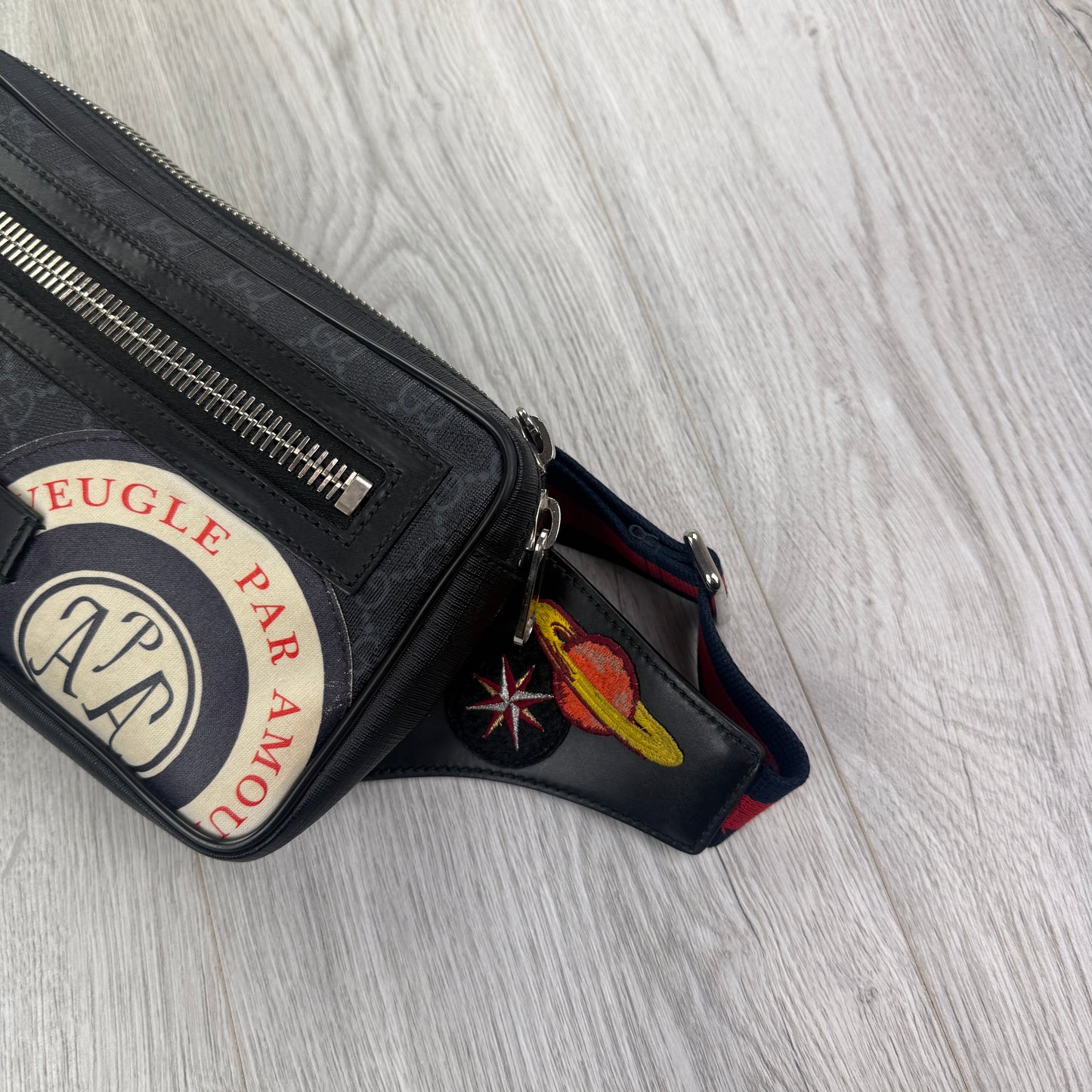 Gucci Men’s GG Black Belt Bag Supreme Patch