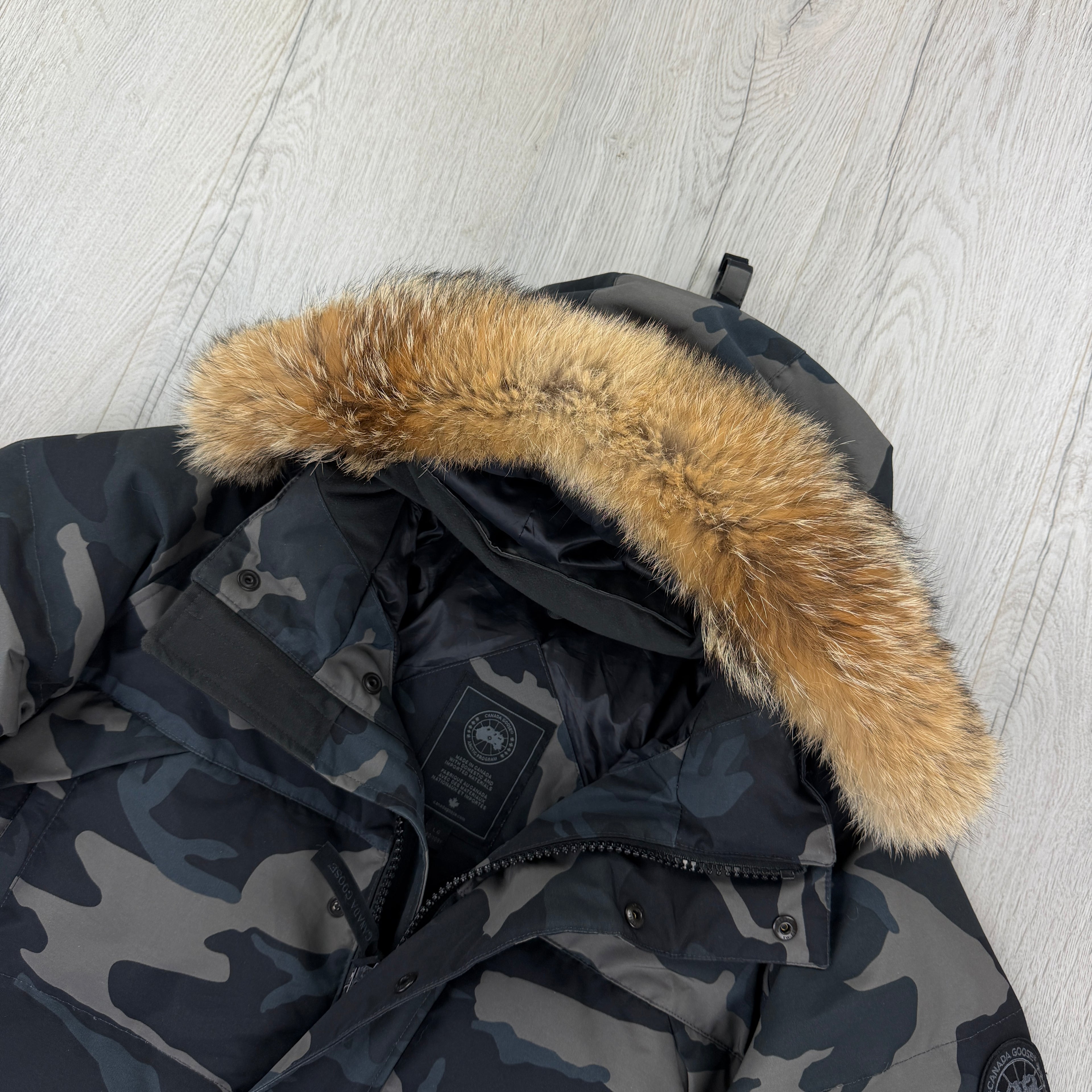 Canada Goose Men’s Black Badge Camo Emory Parker Jacket - Large