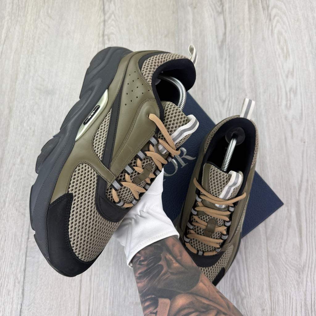 Dior B22 Men’s Khaki Grey Runners - 43 (Fit 8/8.5)