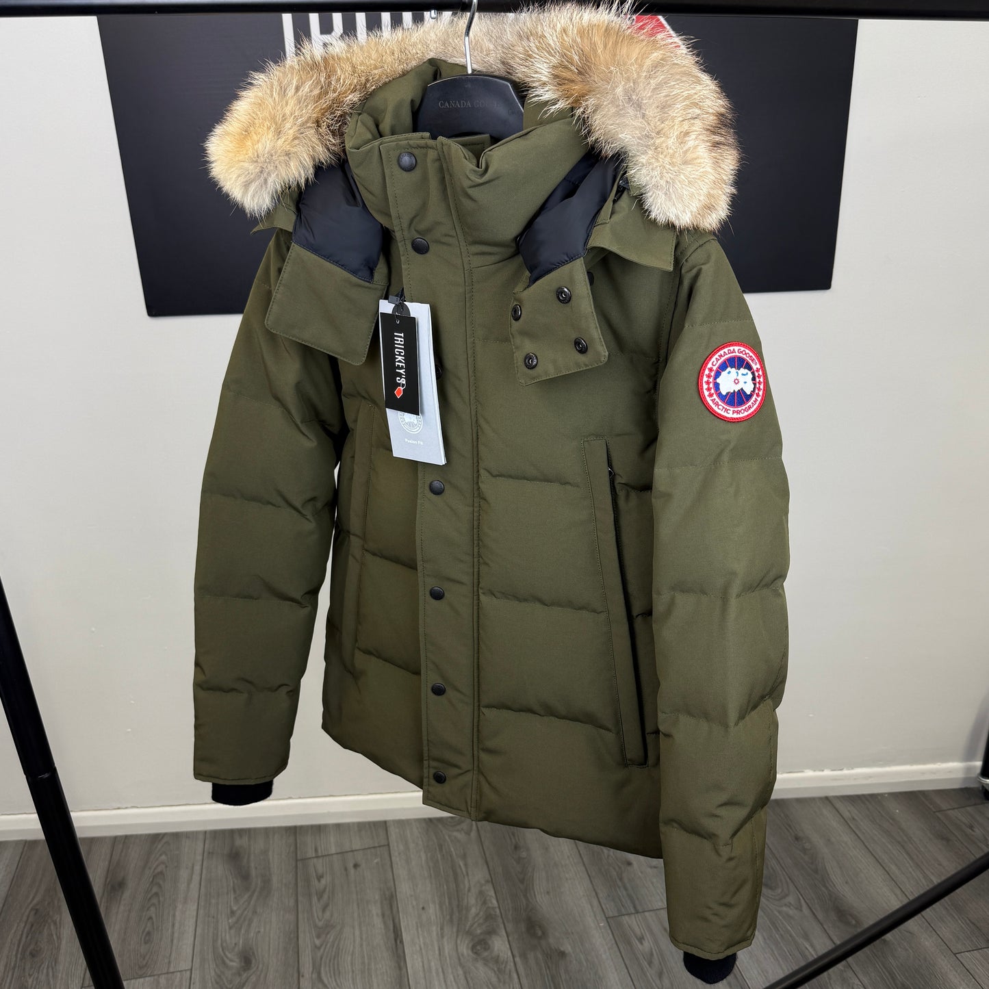 Canada Goose Men’s Khaki Green Wyndham Parker Jacket - Small Fusion