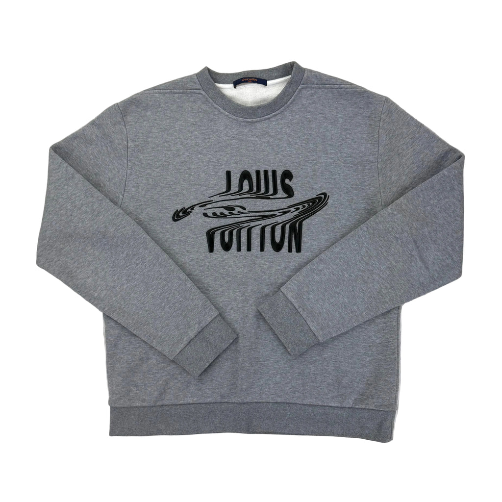 Louis Vuitton Men’s Grey Crewneck Embroidered Jumper -Medium