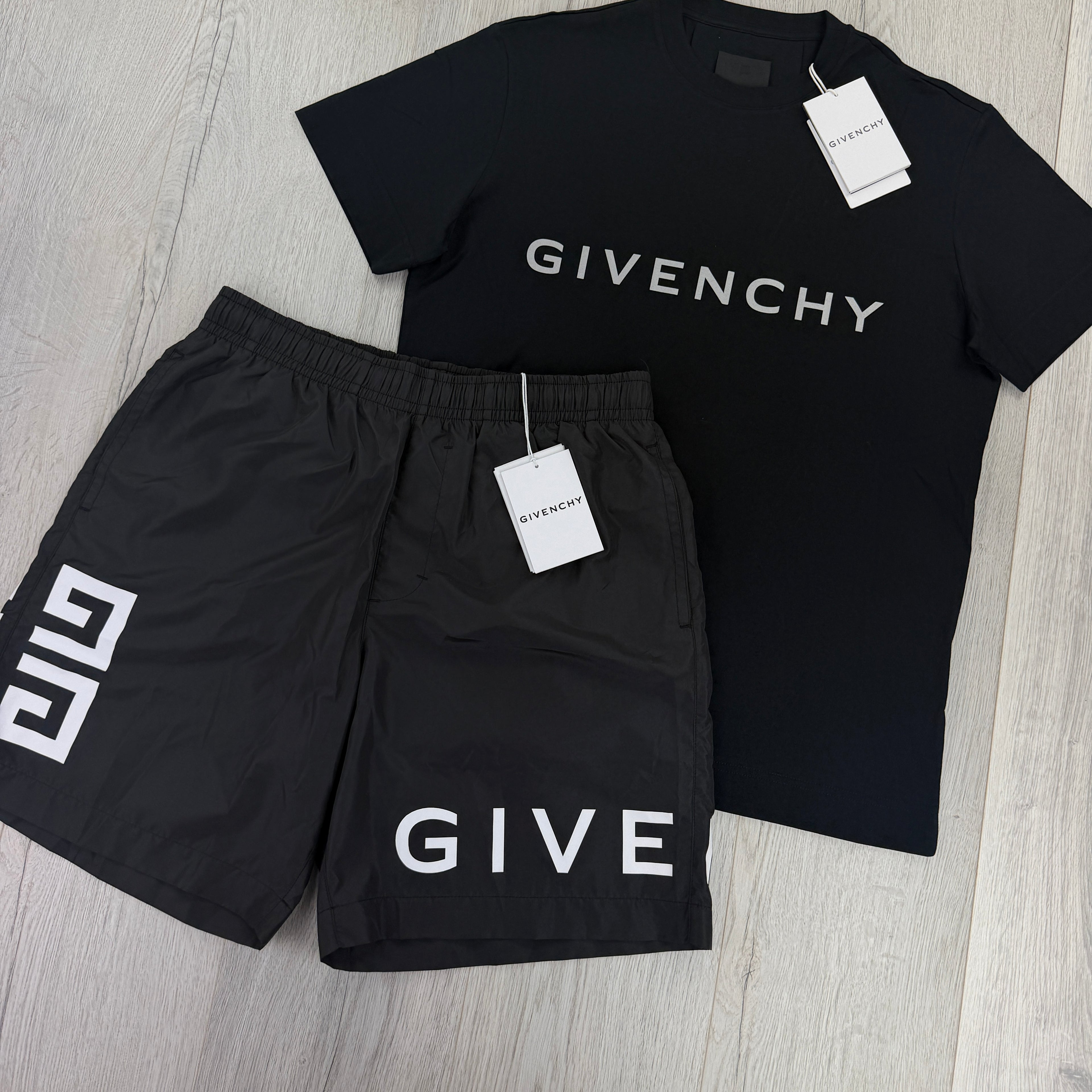 Givenchy Men’s Black T-shirt & Swim Short Set