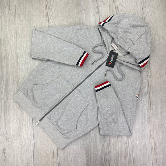 Moncler Men’s Maglia Zip-up Grey Hoodie - Medium